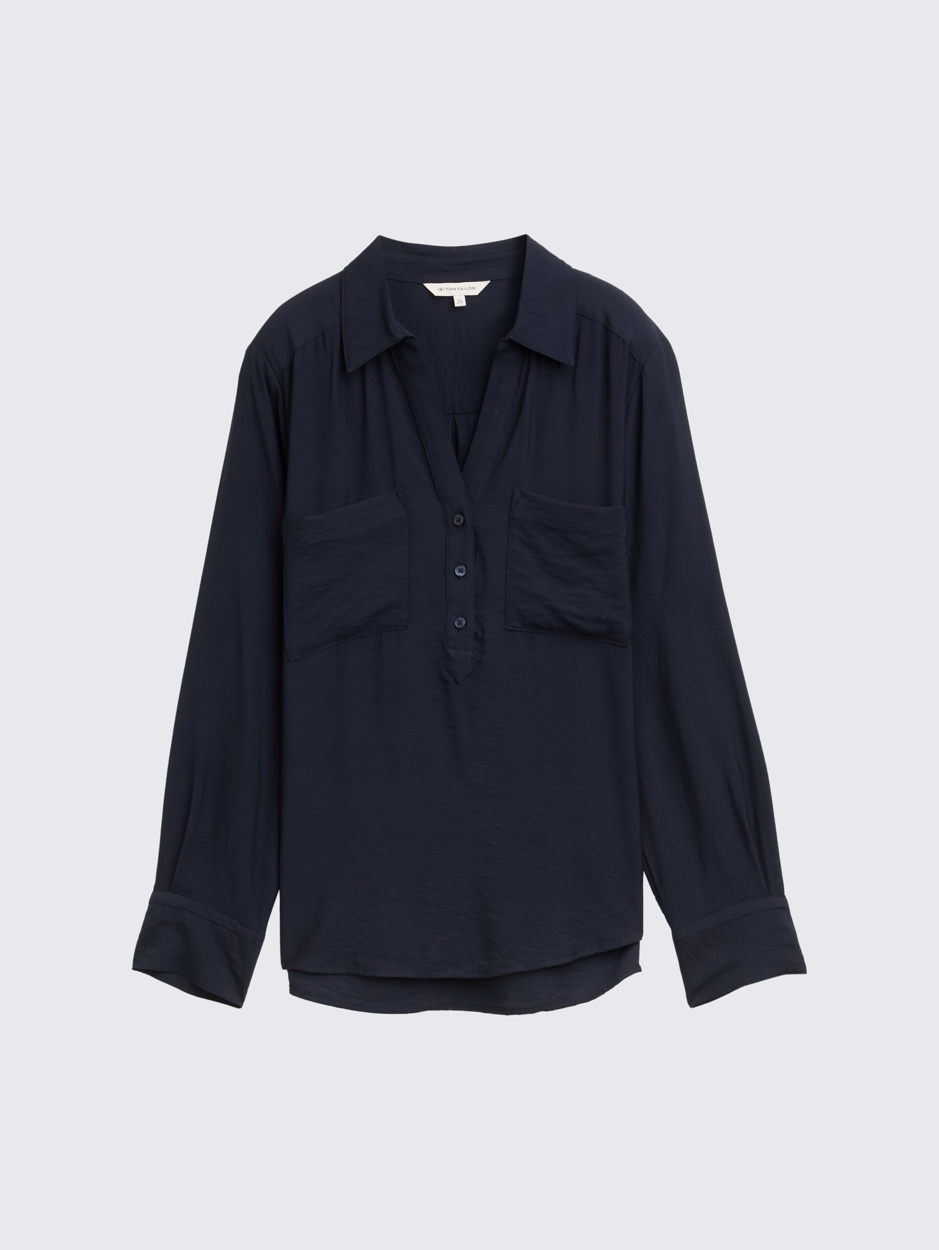Crinkle Bluse mit Brusttaschen - Lunar Eclipse - Vorder-Produkt-Ansicht