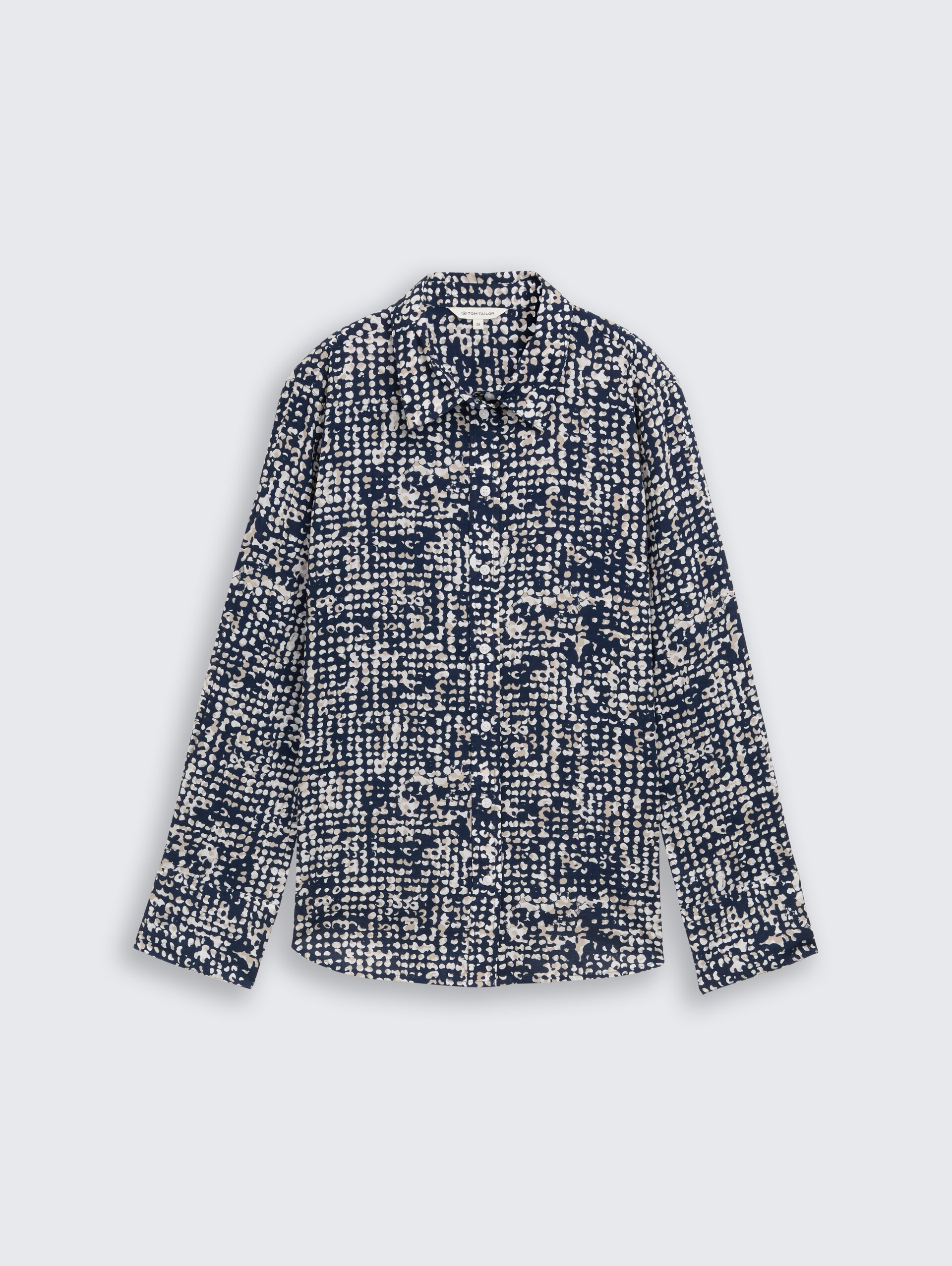 Hemdbluse mit Muster - navy abstract dot design - Vorder-Produkt-Ansicht
