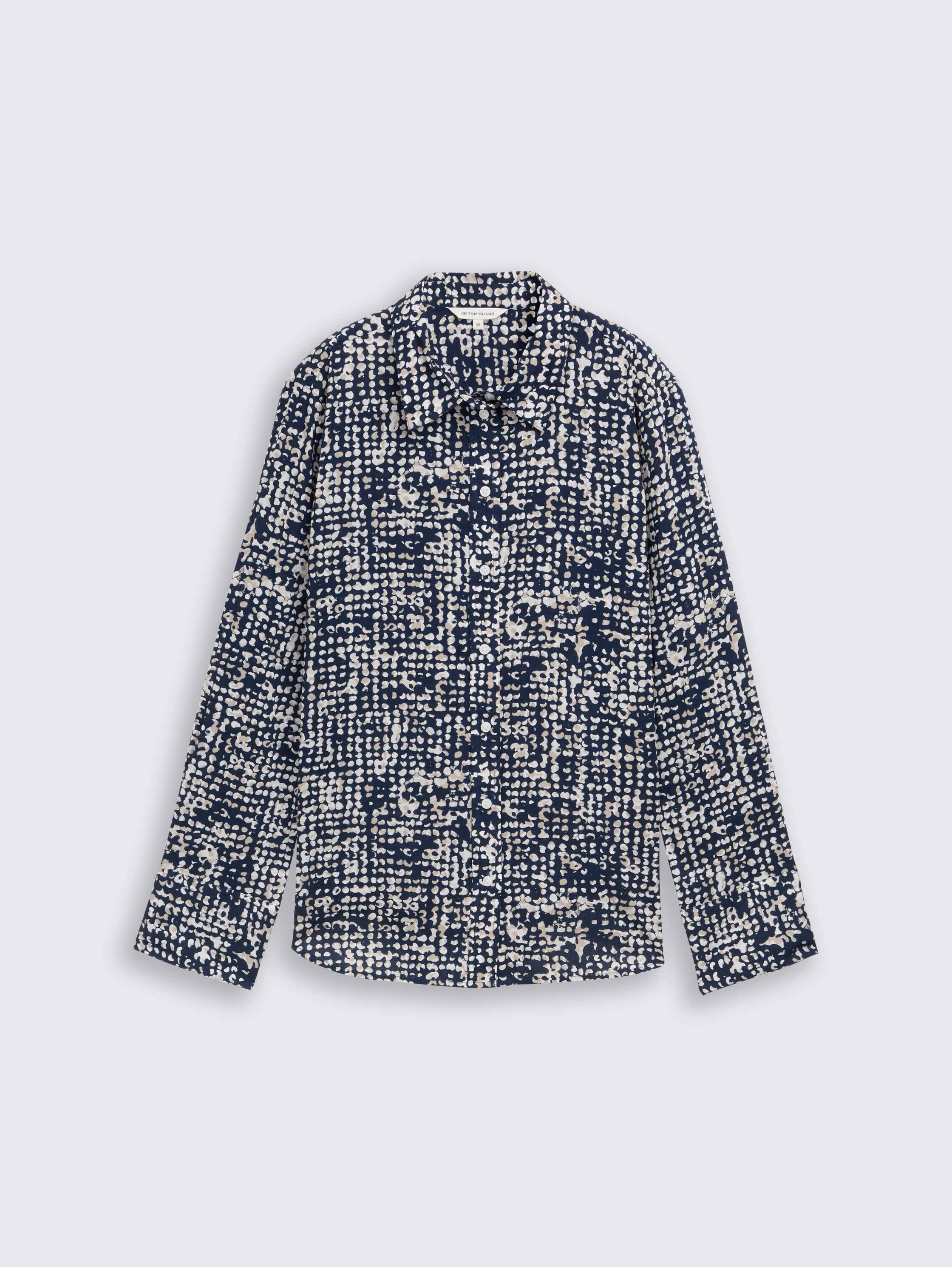 Overhemdblouse met patroon - navy_abstract_dot_design - 