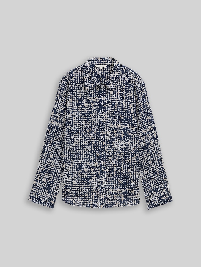 Hemdbluse mit Muster von Women, navy abstract dot design