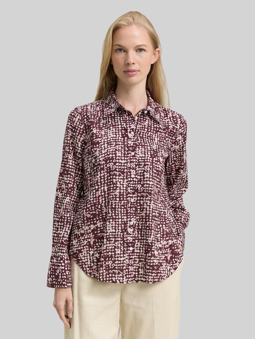 Hemdbluse mit Muster von Women, dark red abstract dot design