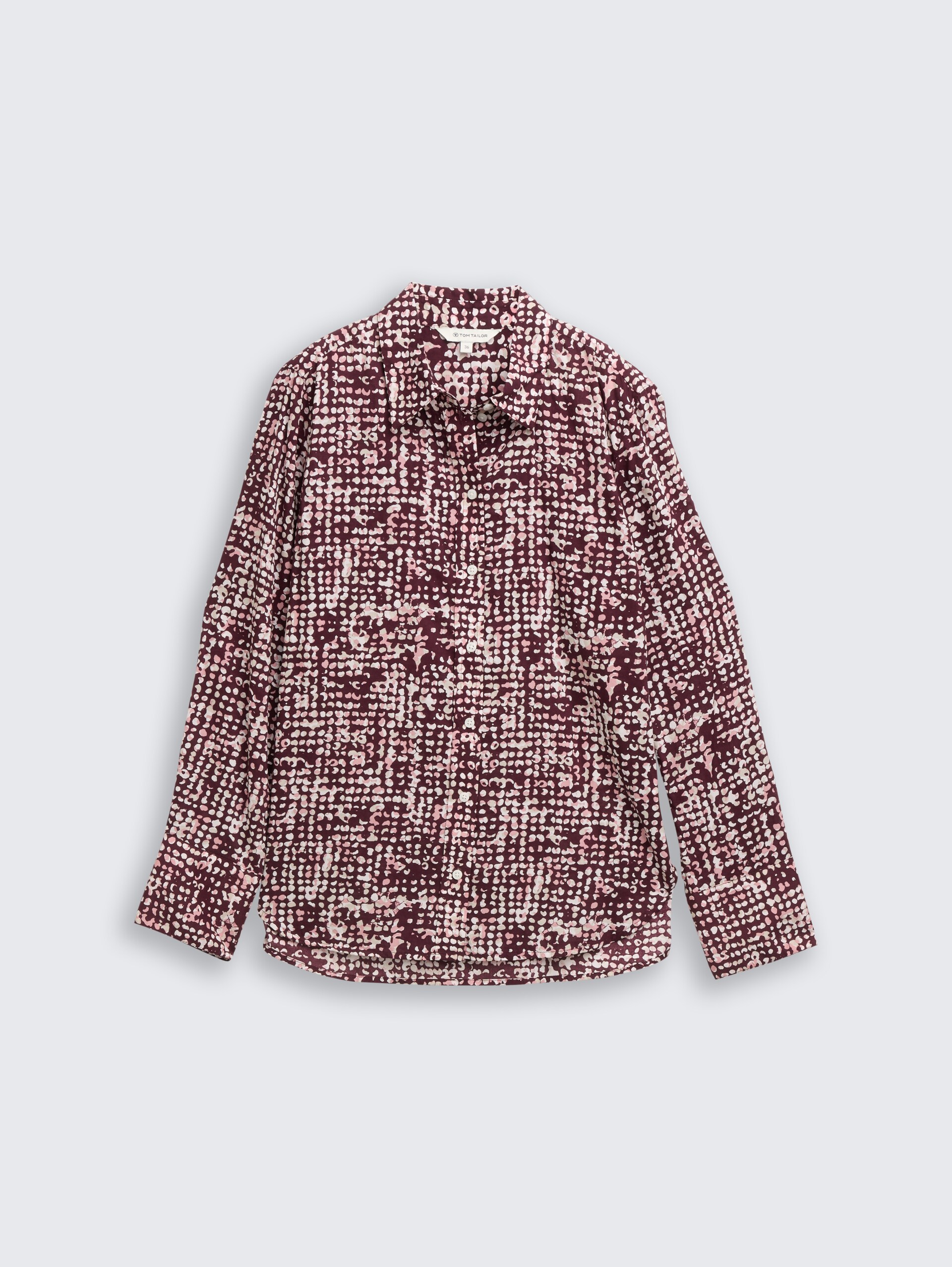 Hemdbluse mit Muster - dark red abstract dot design - Vorder-Produkt-Ansicht