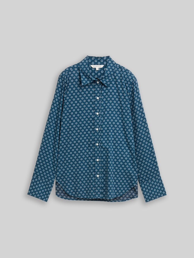 Overhemdblouse met patroon door Women, teal geometric minimal design