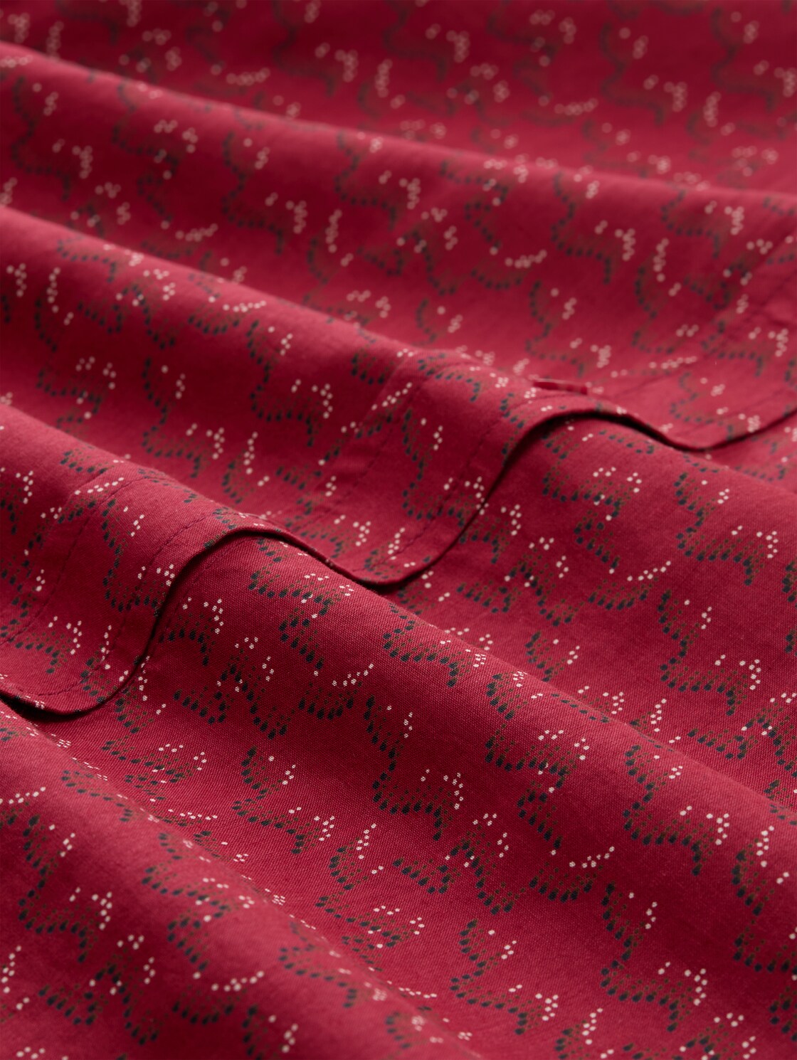 Hemdbluse mit Muster - small red wave print - Material-Ansicht