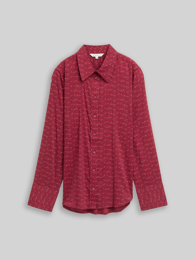 Patterned shirt blouse by Women, small red wave print