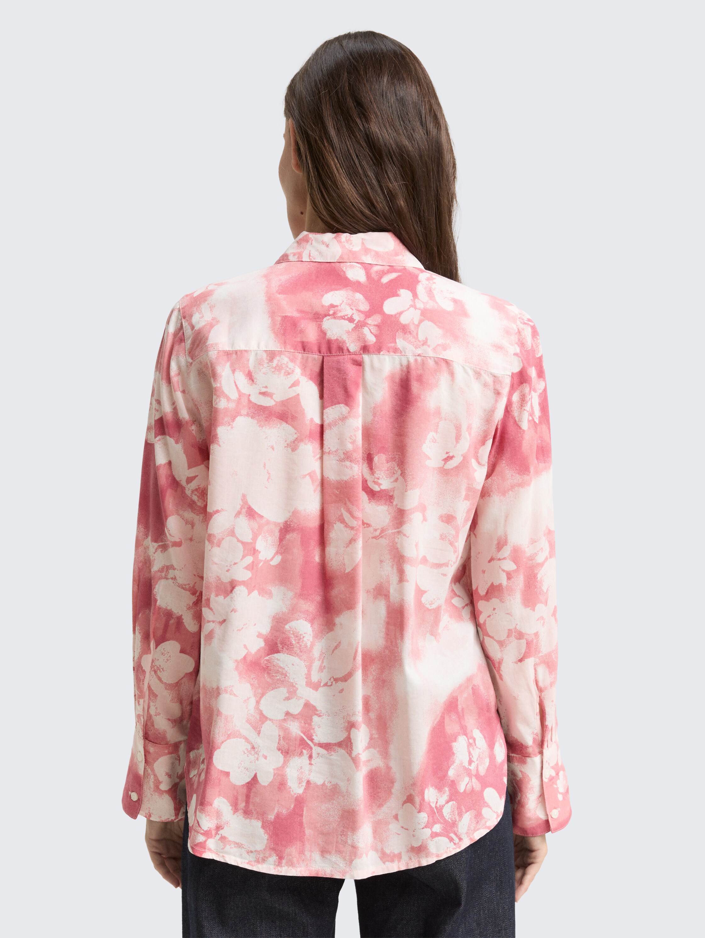 Hemdbluse mit Muster - red_brushed_flower_design - 