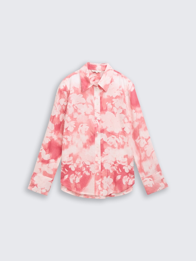 Hemdbluse mit Muster von Women, red brushed flower design