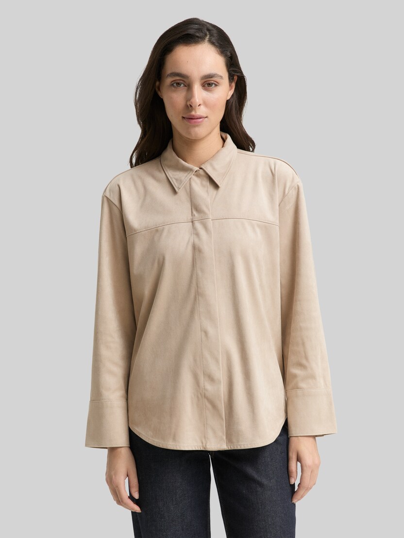 Overhemd in suèdelook door Women, soft taupe grey