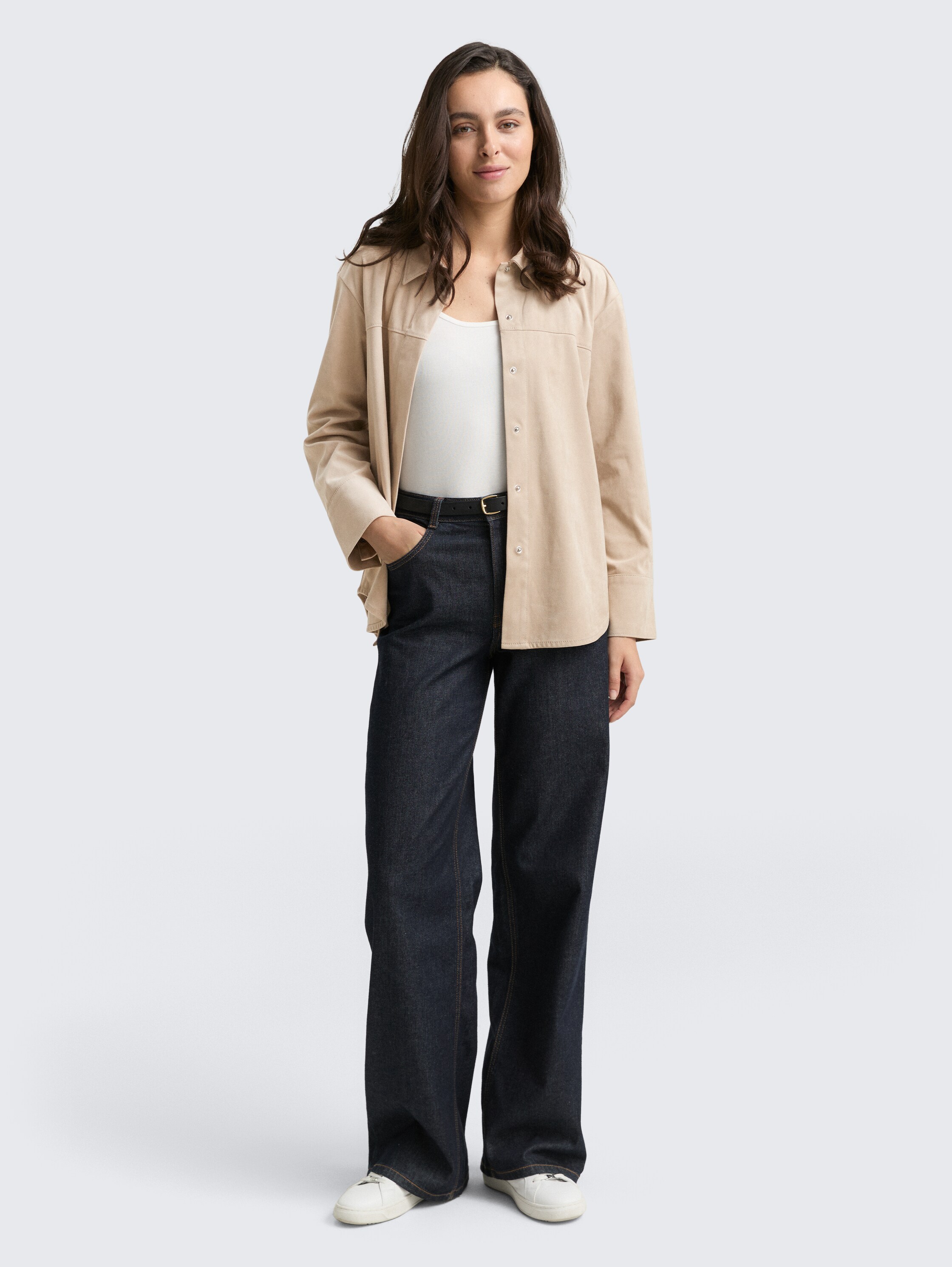 Overhemd in suèdelook - soft_taupe_grey - 