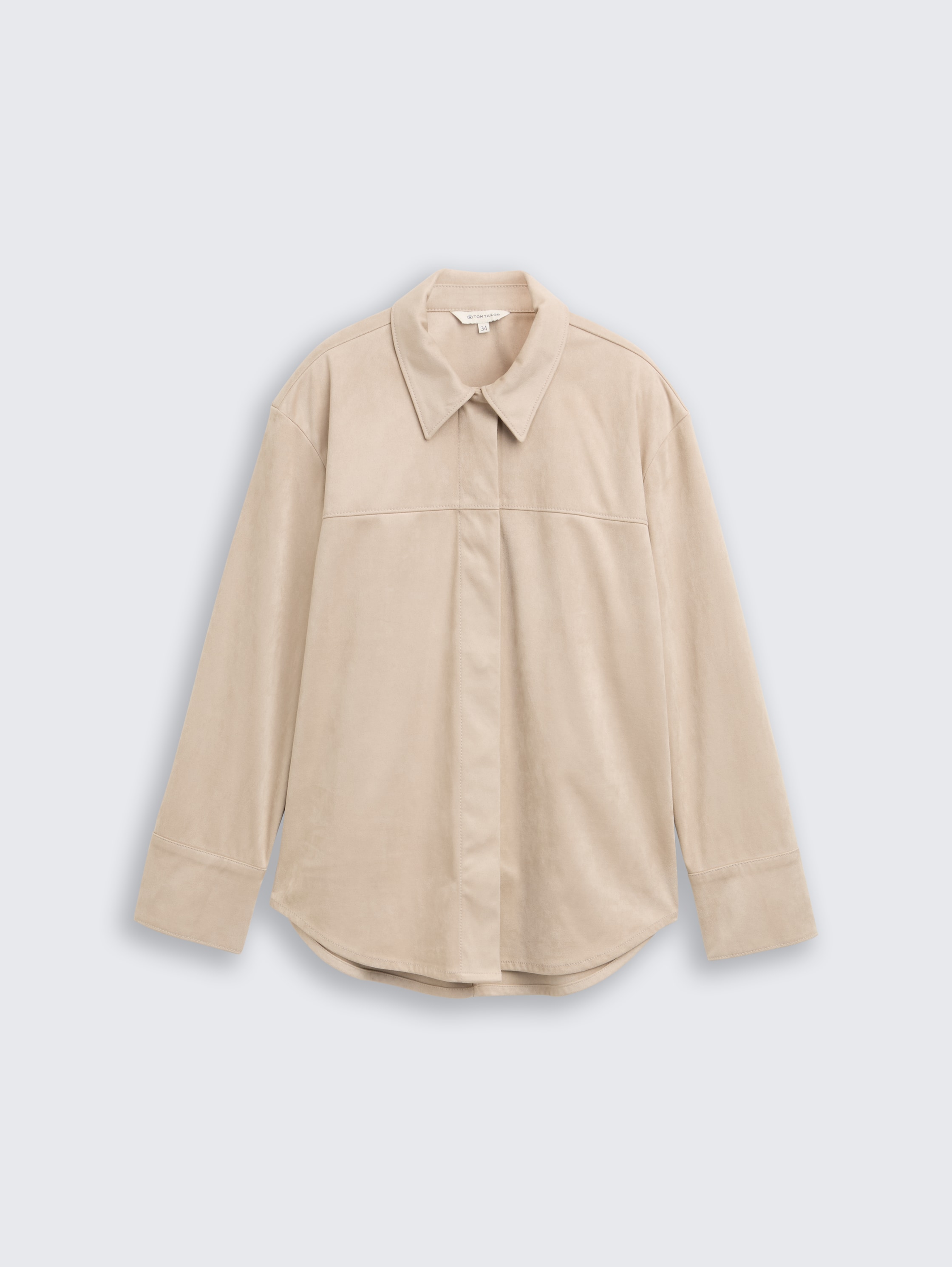 Overhemd in suèdelook - soft_taupe_grey - 