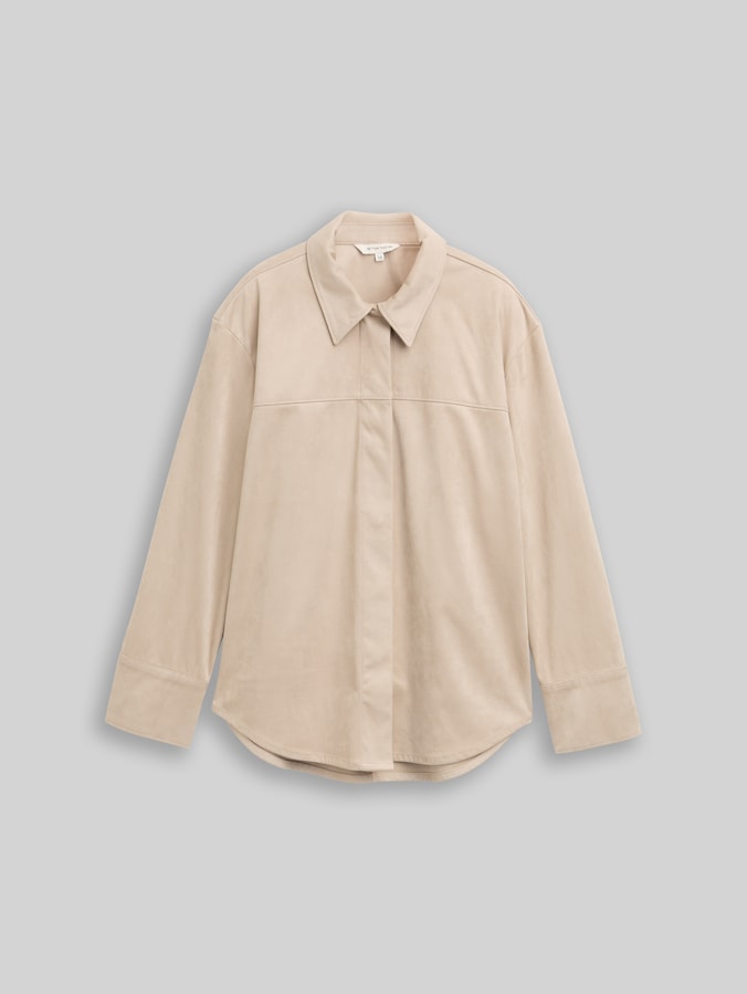 Overshirt in Wildleder-Optik von Women, soft taupe grey