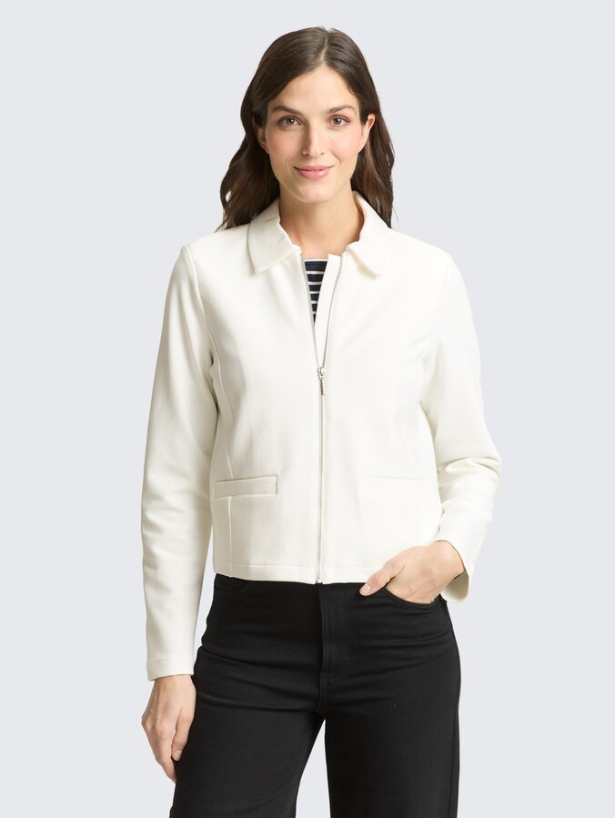 Regular fit jas met rits door Women, Whisper White