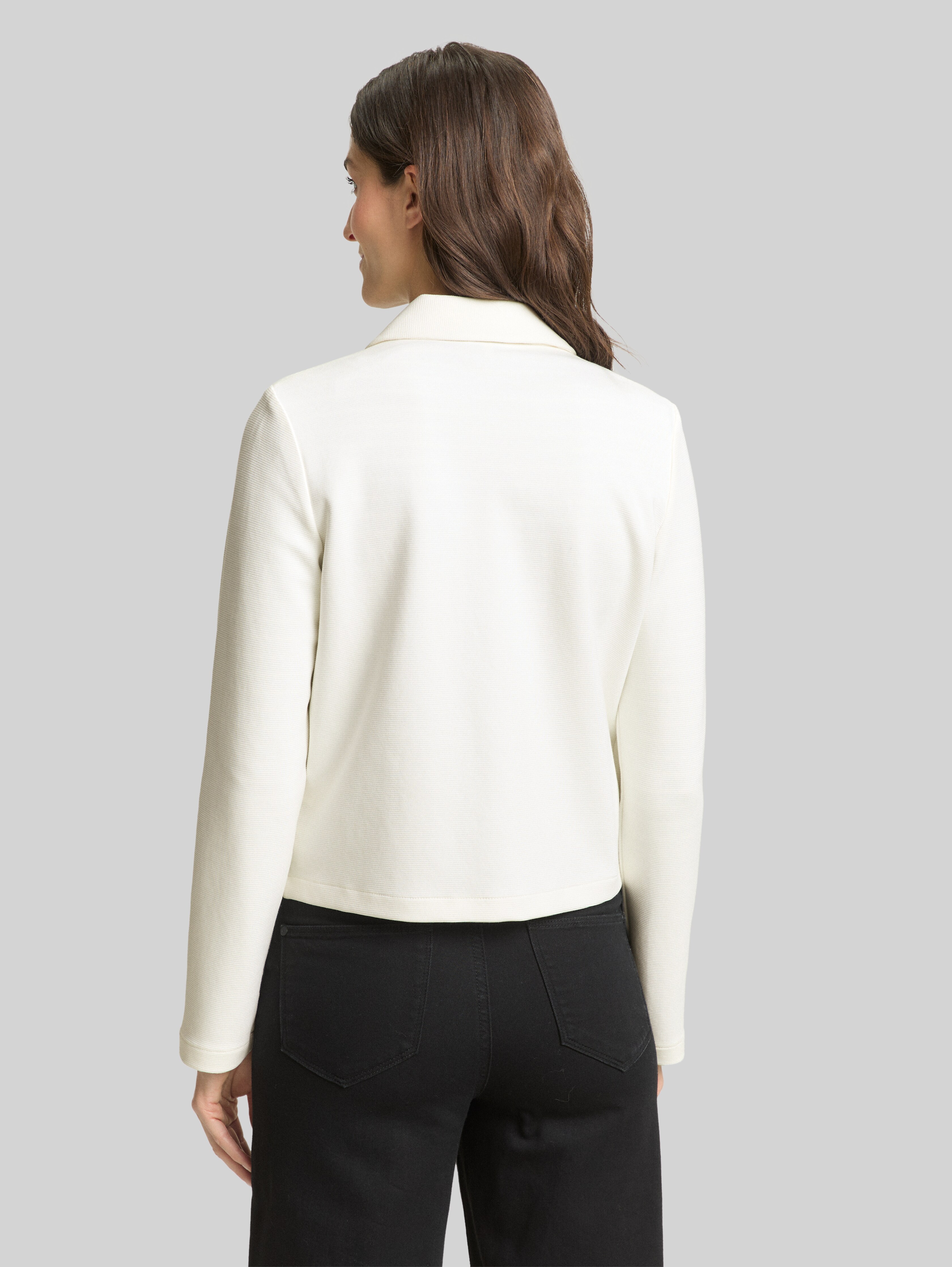 Regular-fit jacket with zip in white by Tom Tailor
