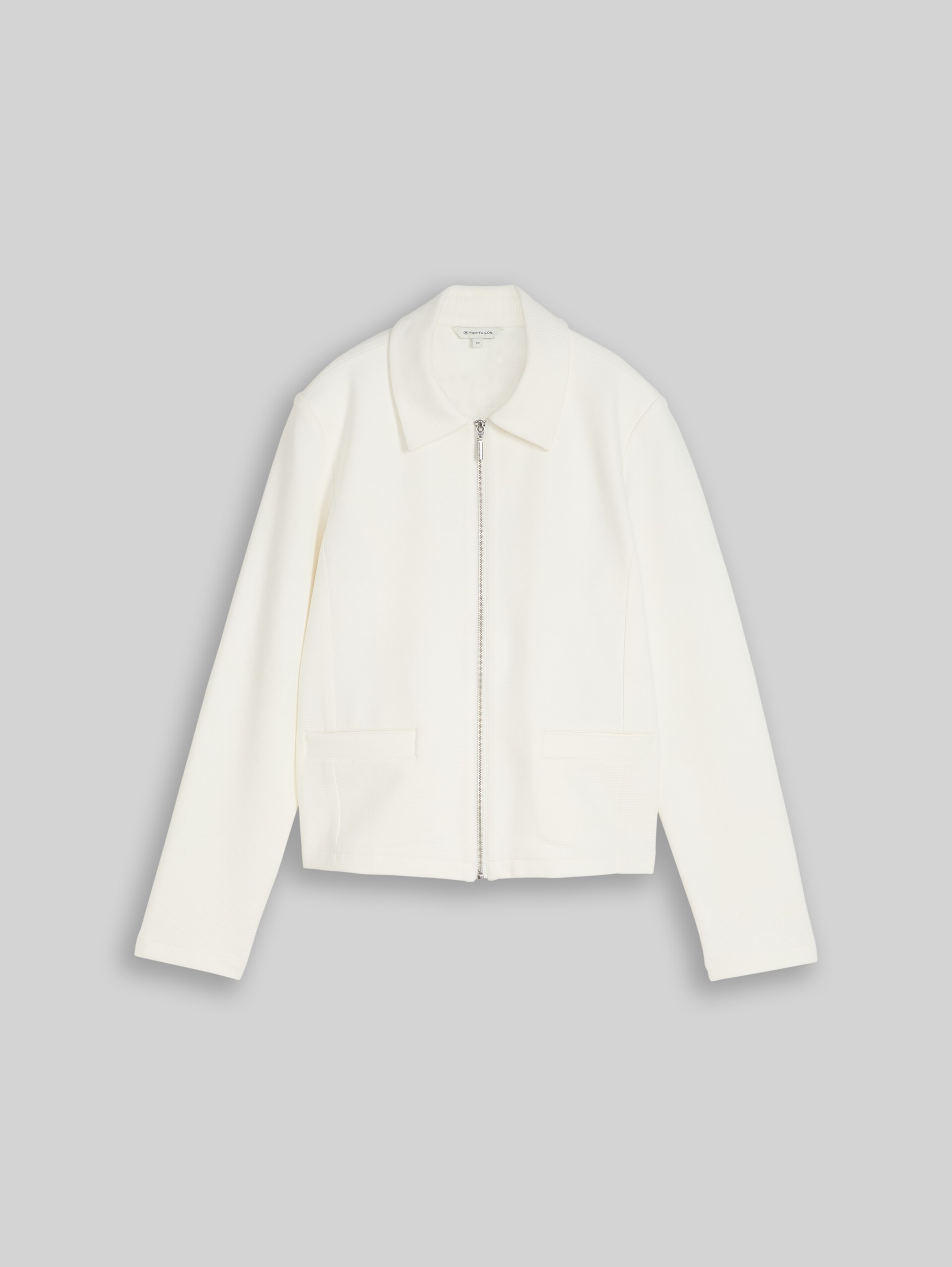 Regular-fit jacket with zip - Whisper White
