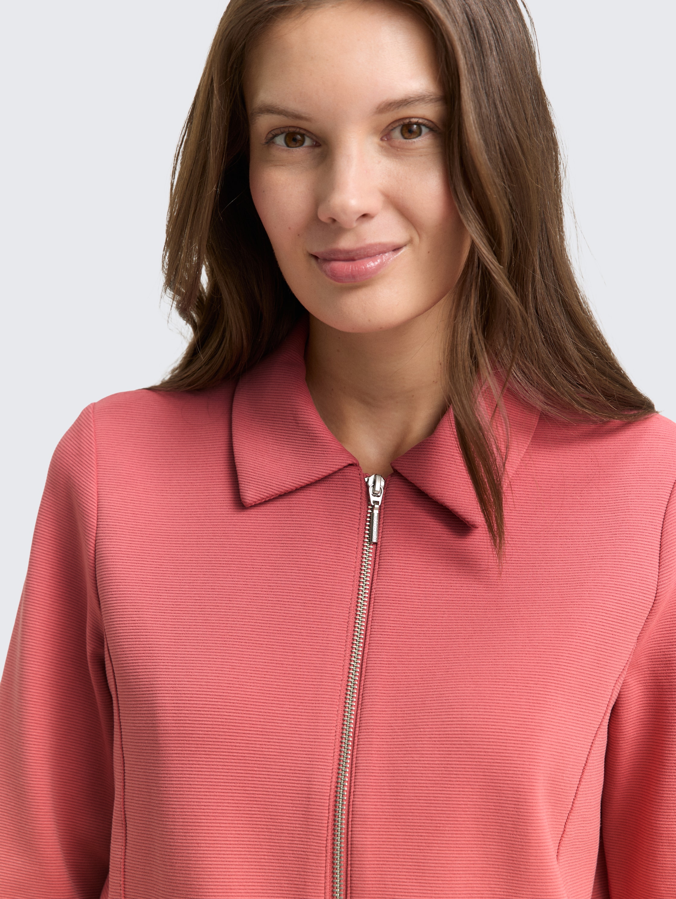 Regular fit jas met ritssluiting - cozy pink