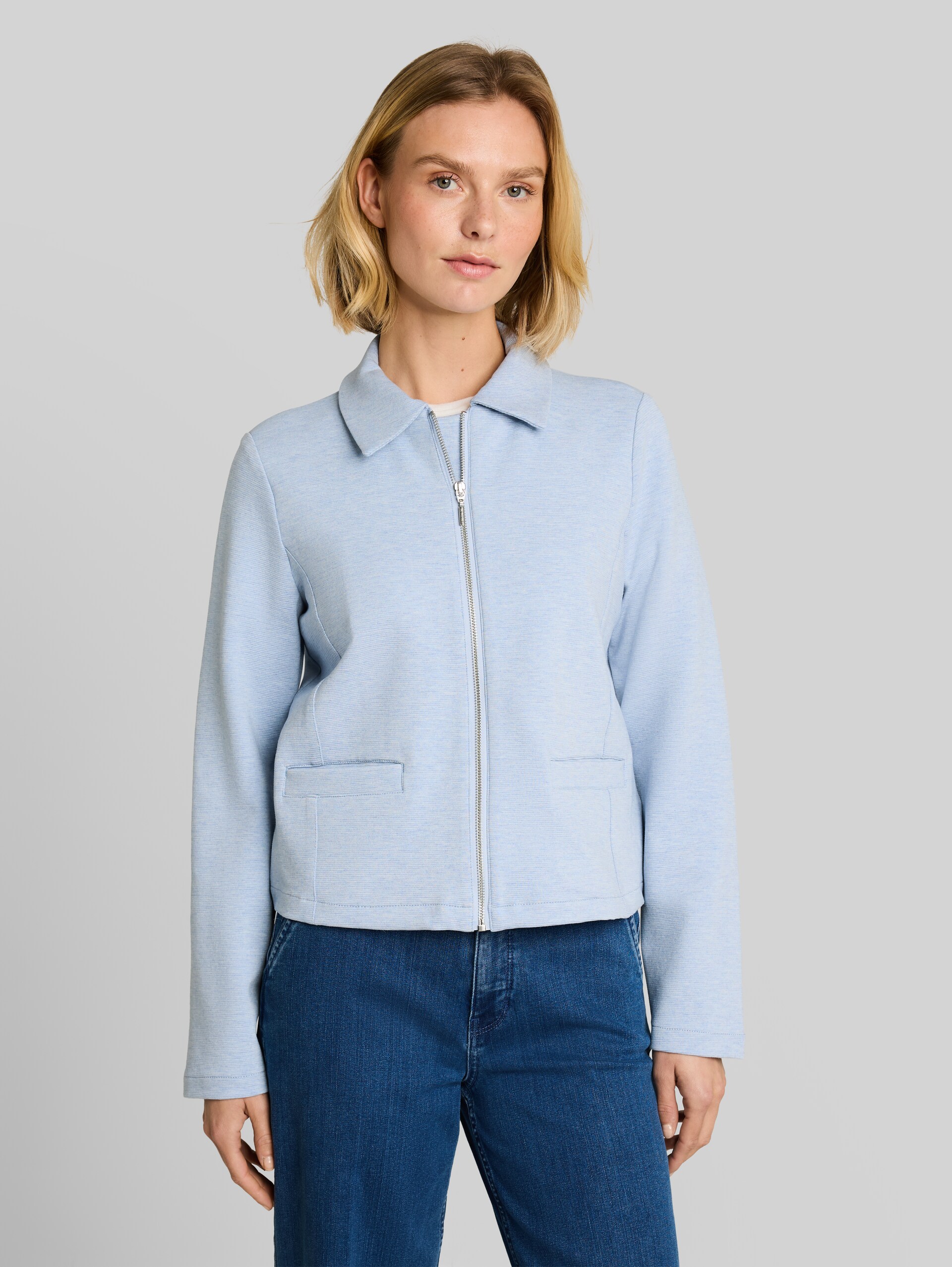 Regular Fit Jacke mit Reißverschluss - kentucky blue melange