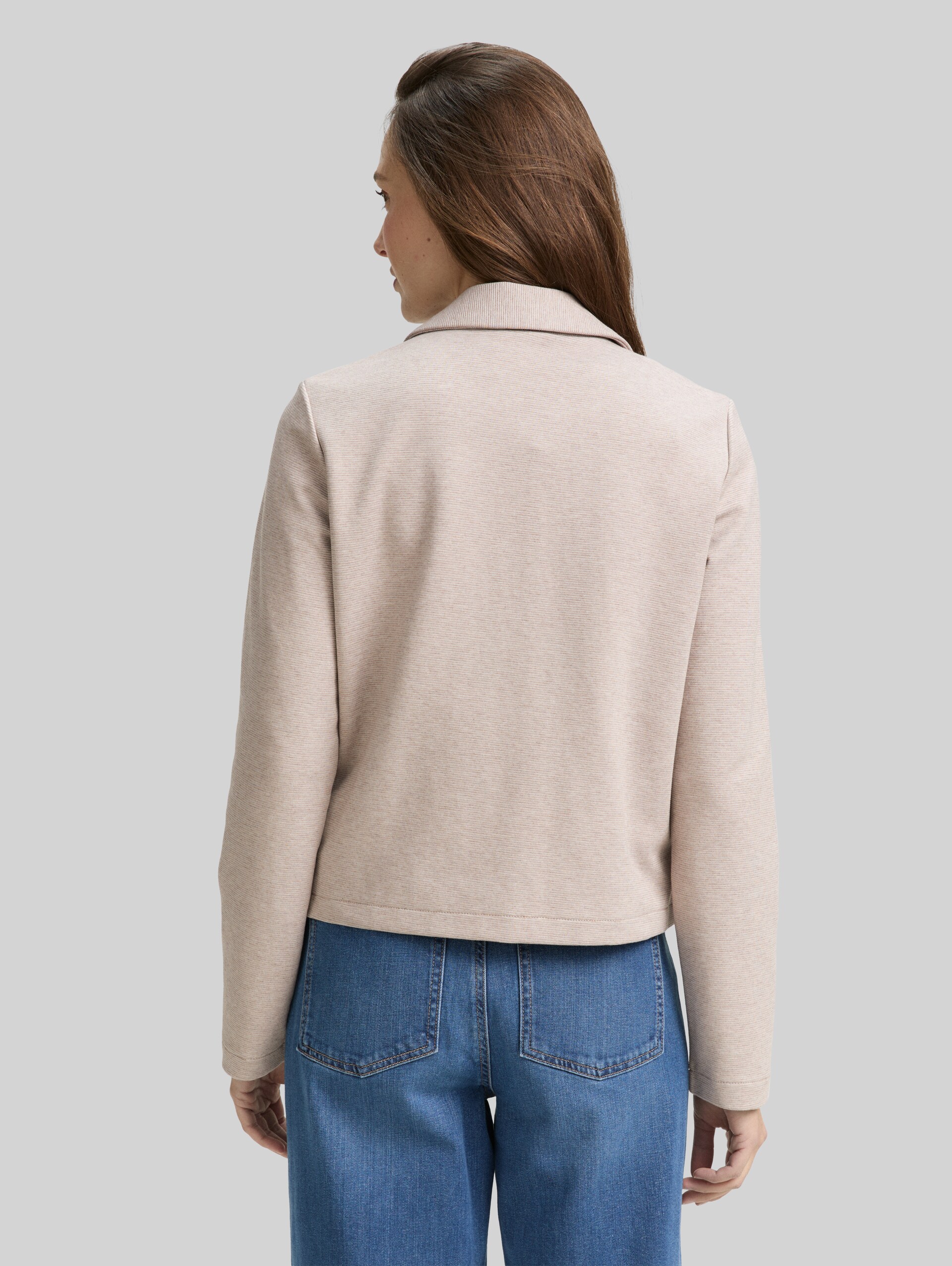 Regular-fit jacket with zip - soft taupe melange