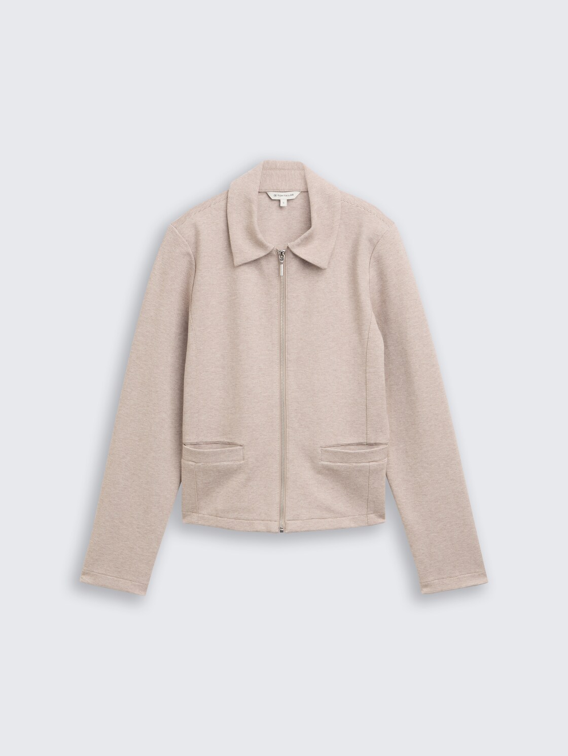 Regular Fit Jacke mit Reißverschluss - soft taupe melange
