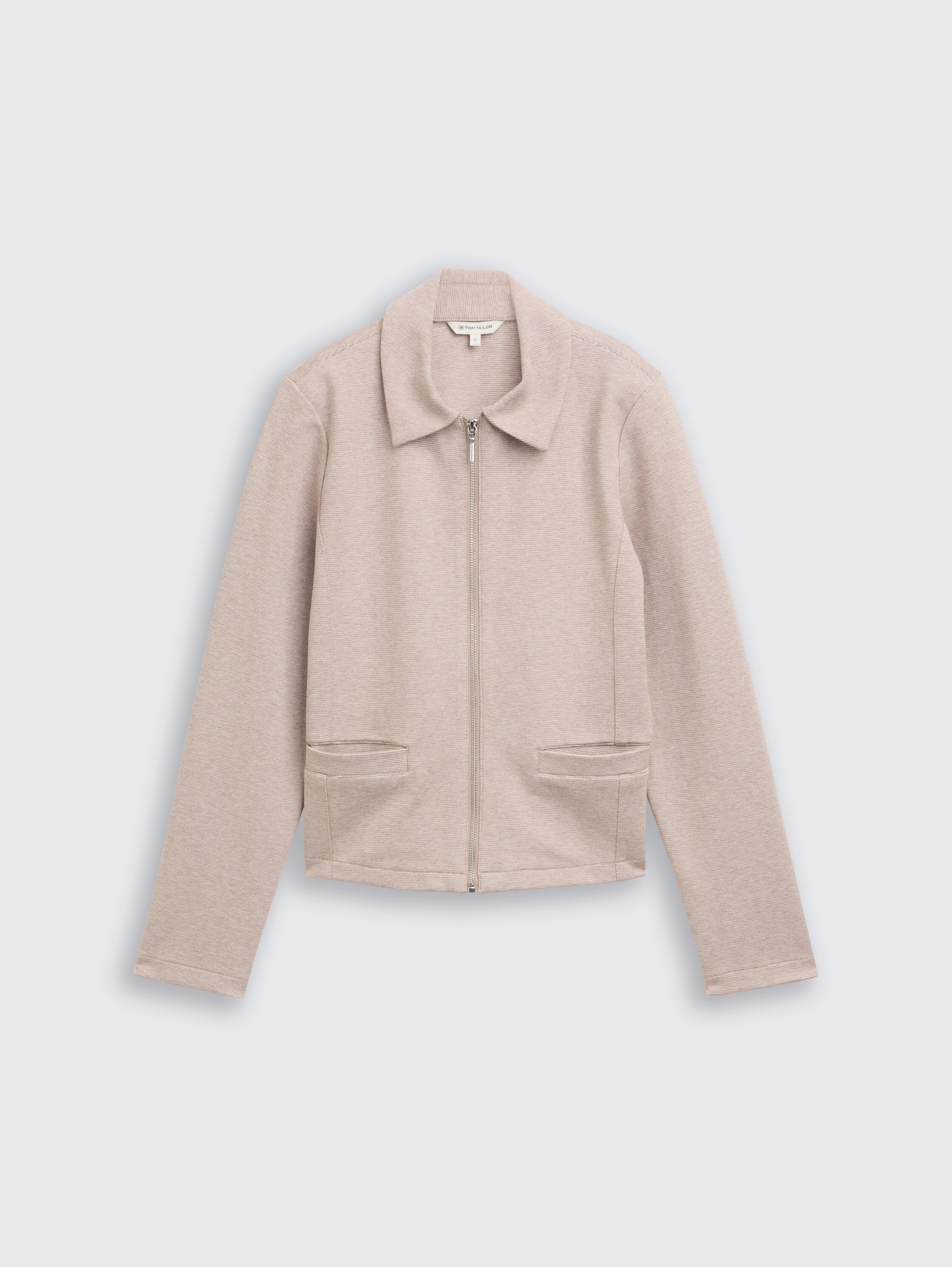 Regular Fit Jacke mit Reißverschluss - soft_taupe_melange - 