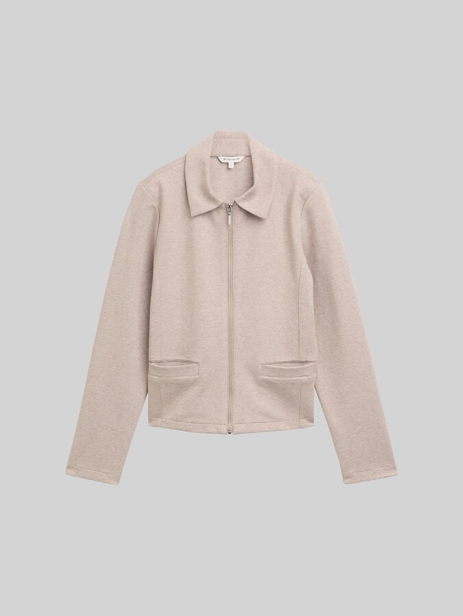 Regular Fit Jacke mit Reißverschluss von Women, soft taupe melange