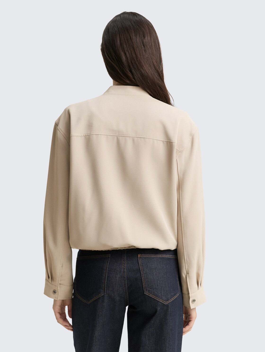 Loose Fit Blouson Jacke - soft taupe grey