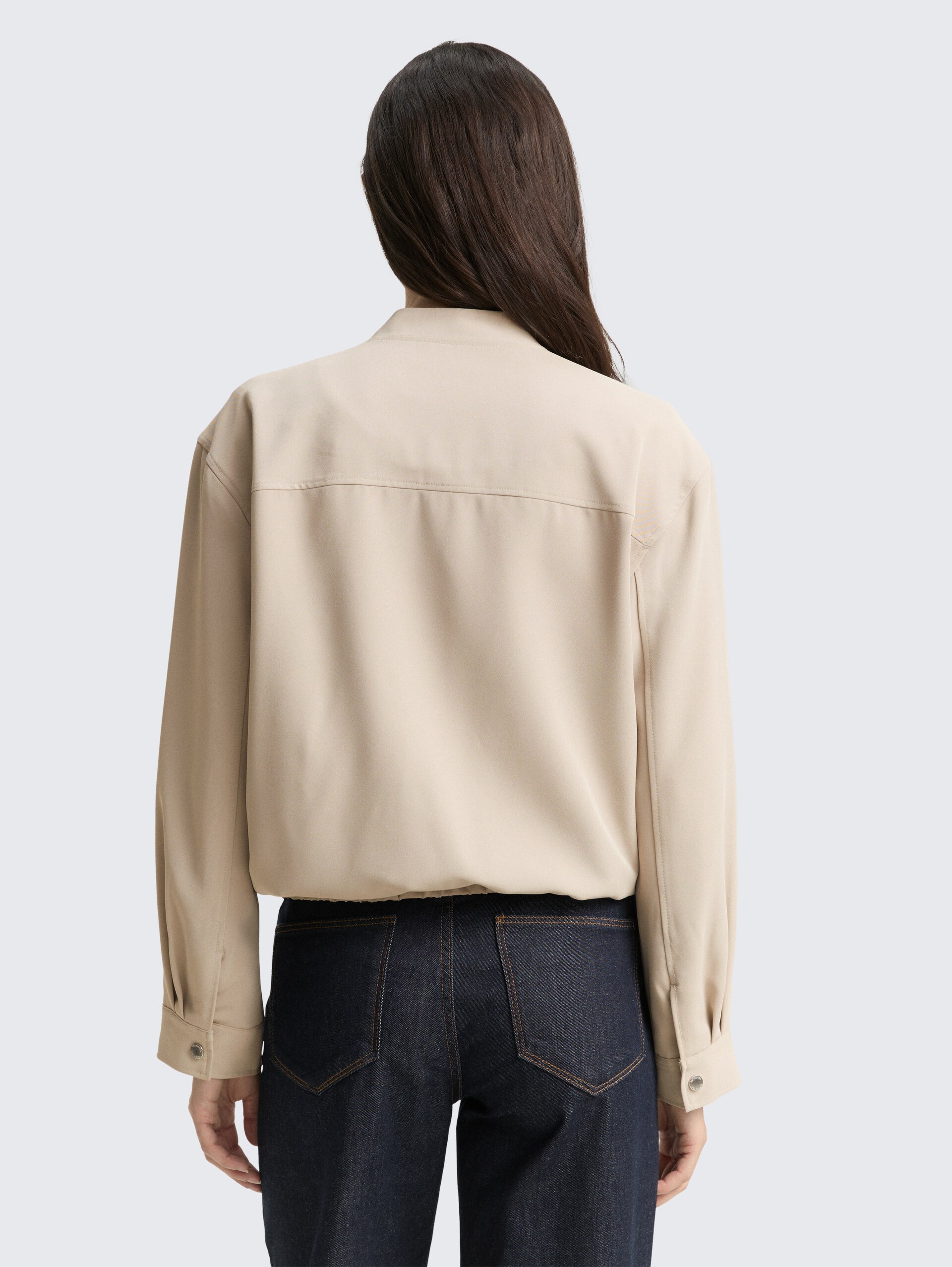 Loose Fit Blouson Jacke - soft taupe grey