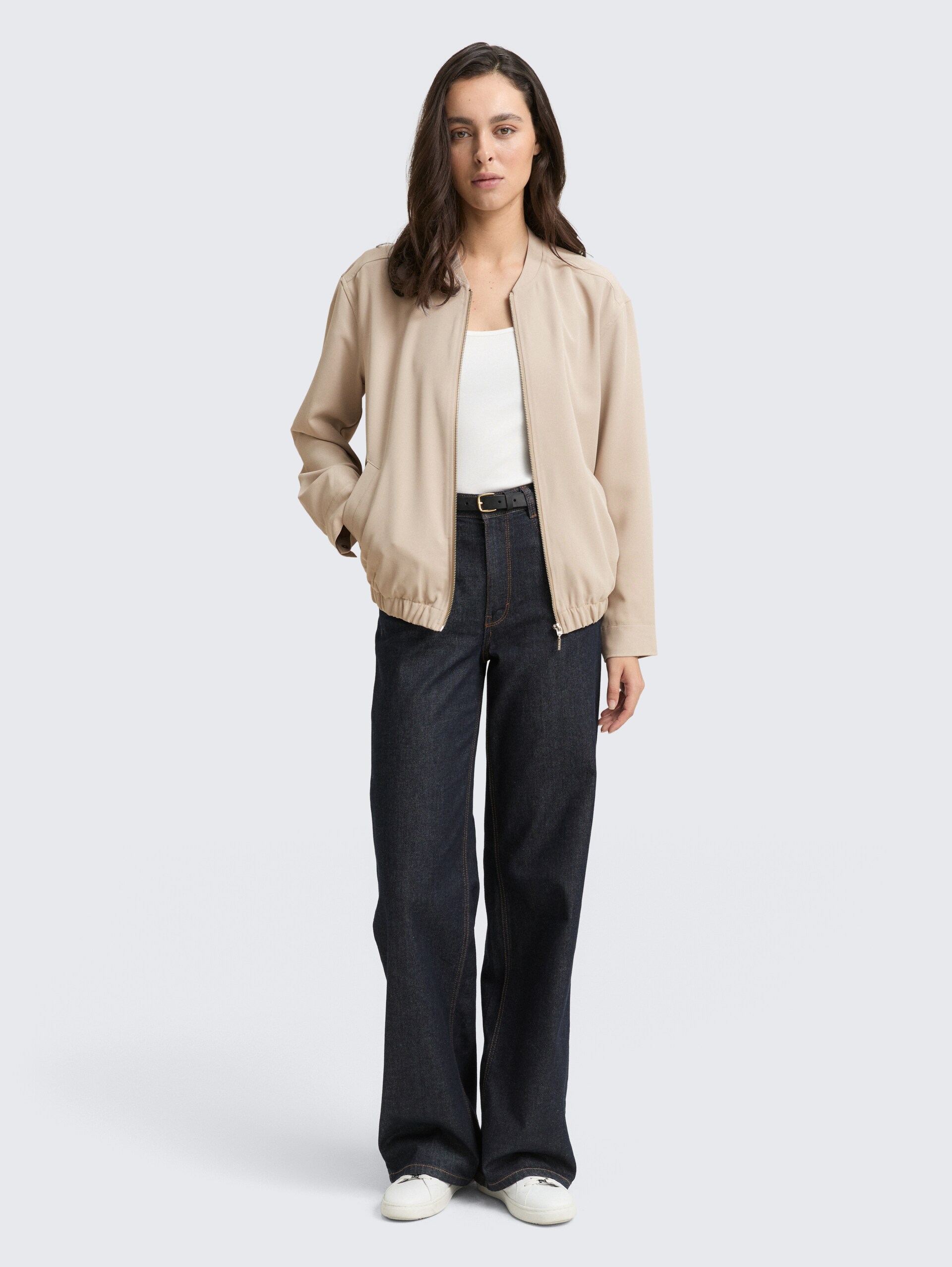 Loose Fit Blouson Jacke - soft taupe grey