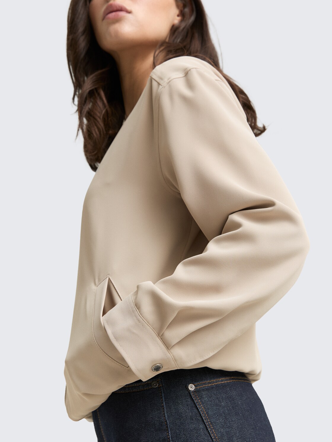 Loose Fit Blouson Jacke - soft taupe grey