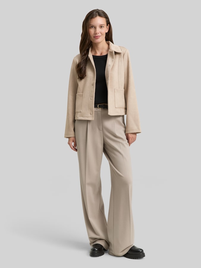 Regular fit jas in suèdelook door Women, soft taupe grey
