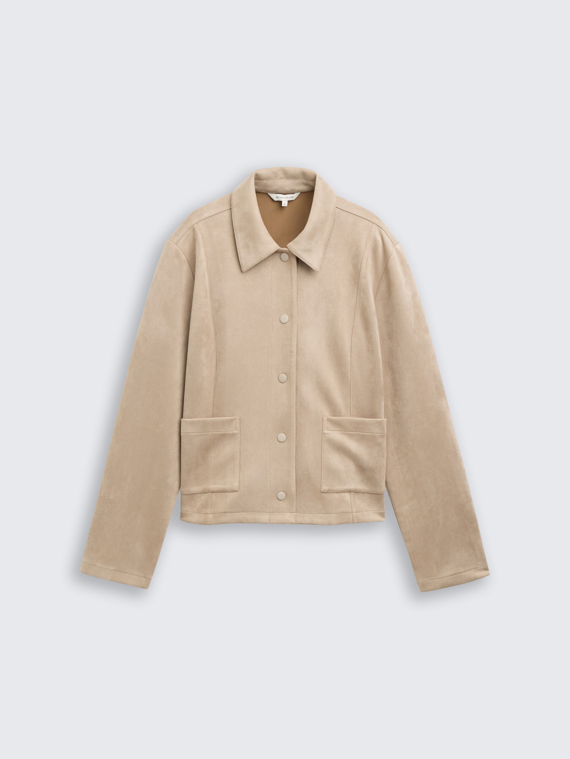 Regular Fit Jacke in Wildleder-Optik - soft taupe grey