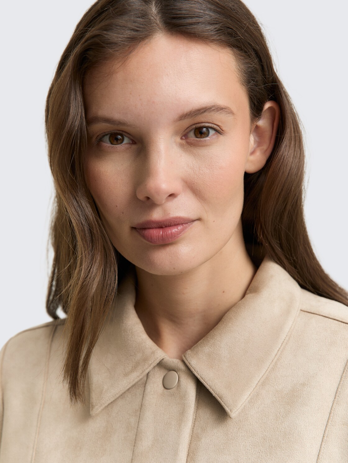 Regular Fit Jacke in Wildleder-Optik - soft taupe grey