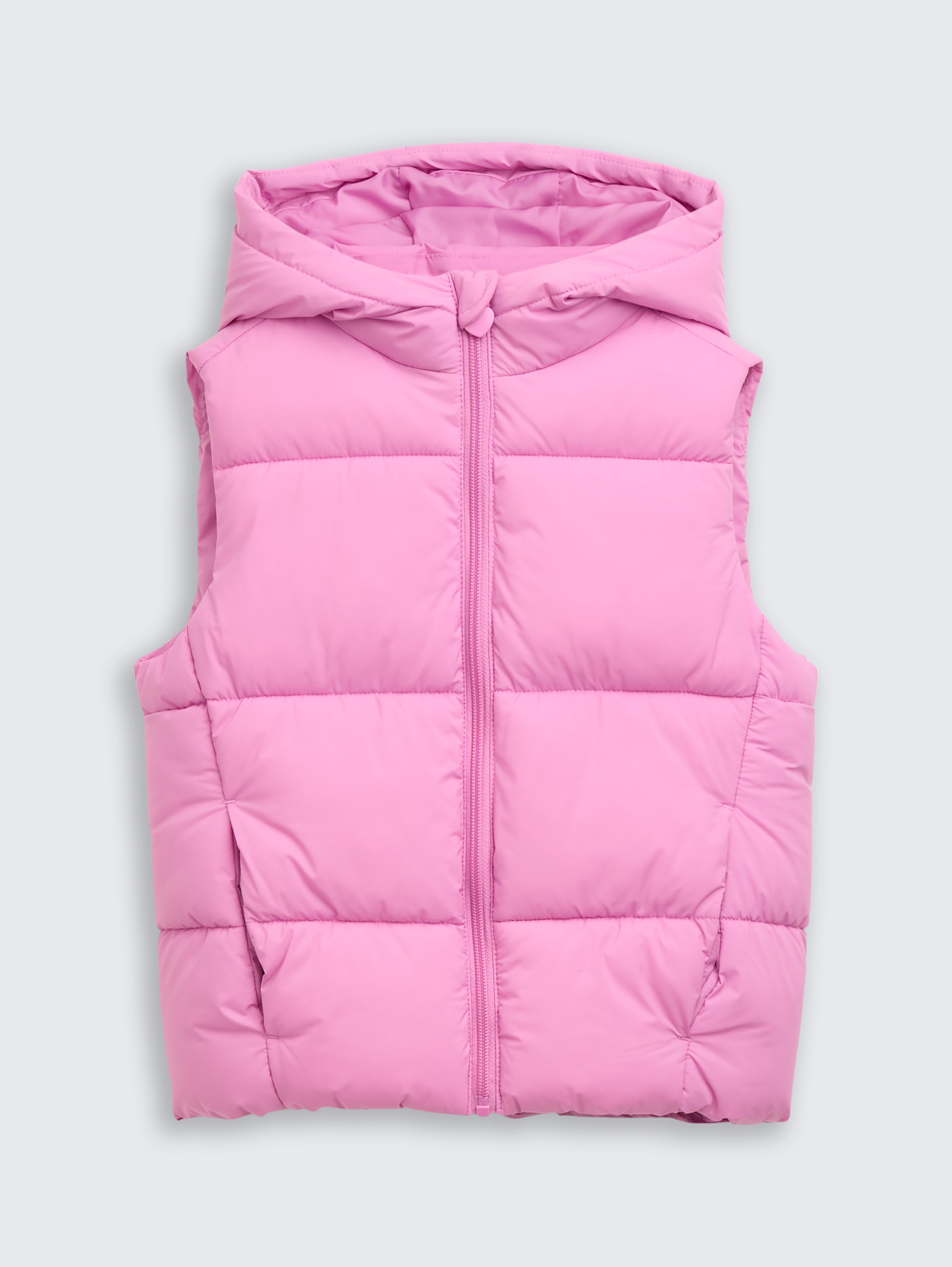 Puffer-Weste mit Kapuze von Mini Girls, flashy mauve
