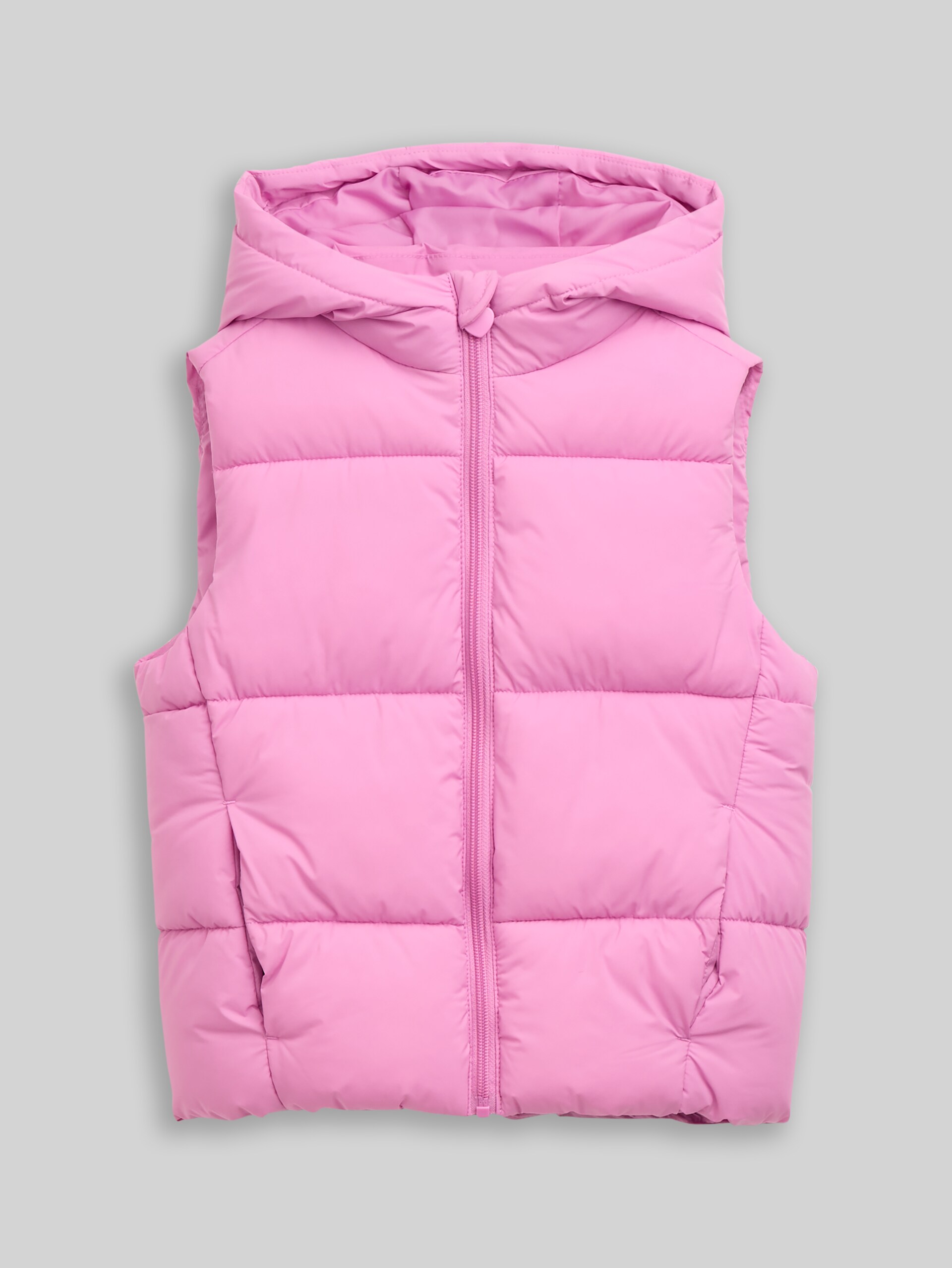 Puffer-Weste mit Kapuze - flashy mauve - Vorder-Produkt-Ansicht