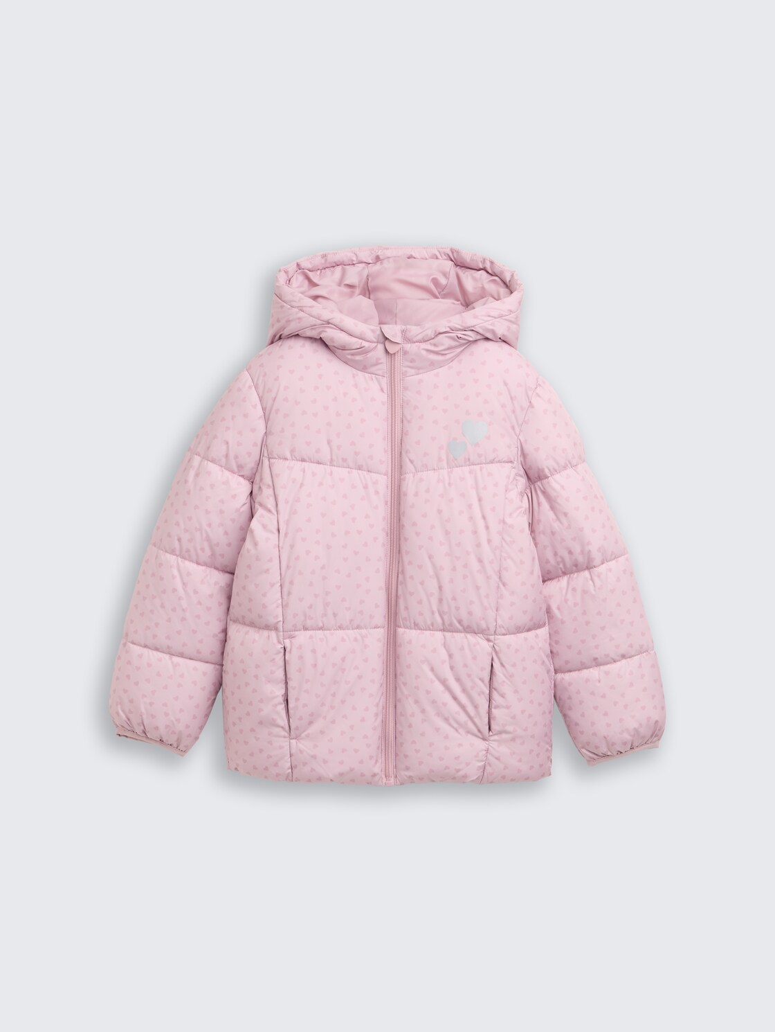 Puffer-Jacke mit Allover-Print - lilac heart print - Vorder-Produkt-Ansicht