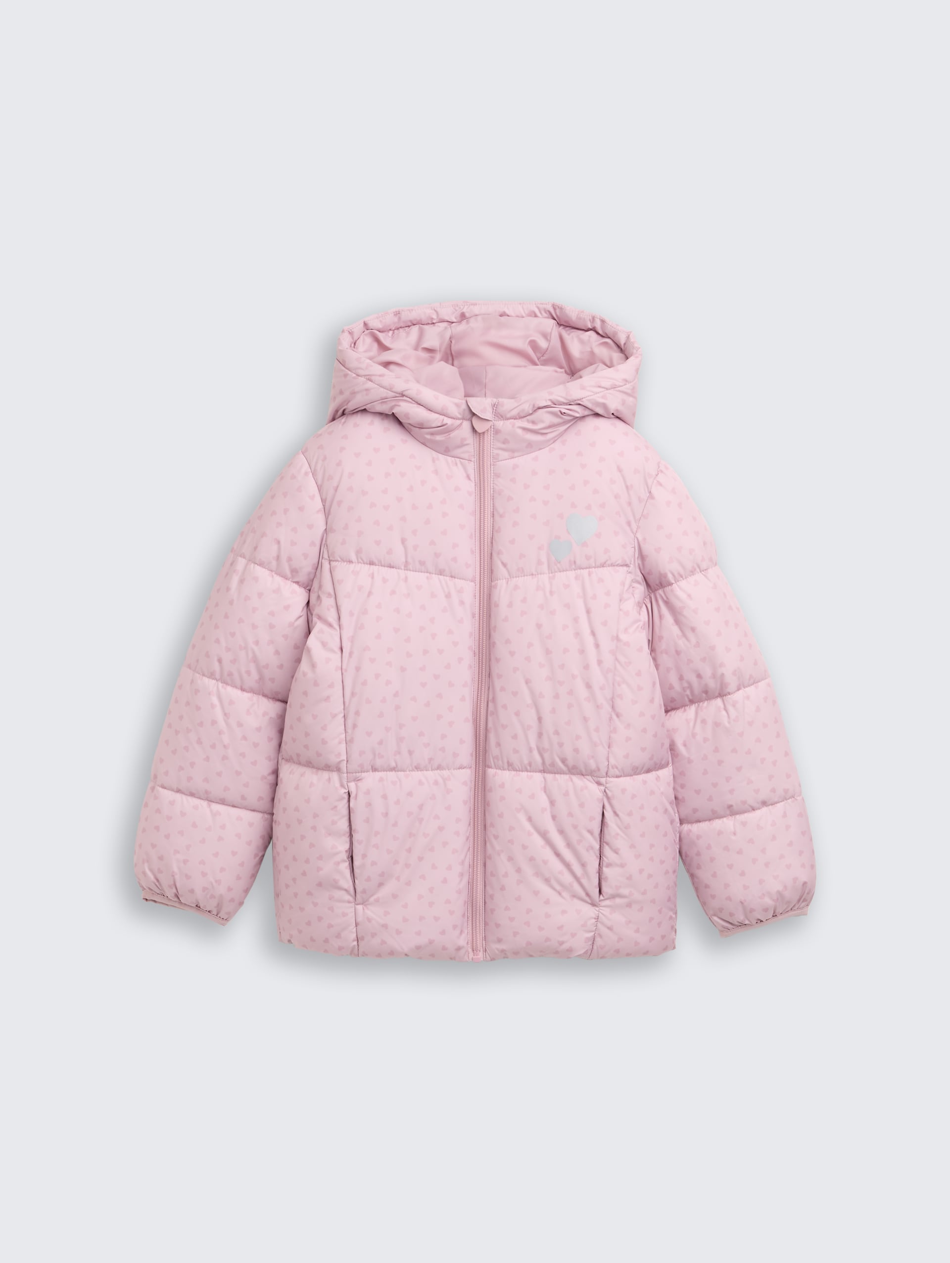 Puffer-Jacke mit Allover-Print - lilac heart print - Vorder-Produkt-Ansicht