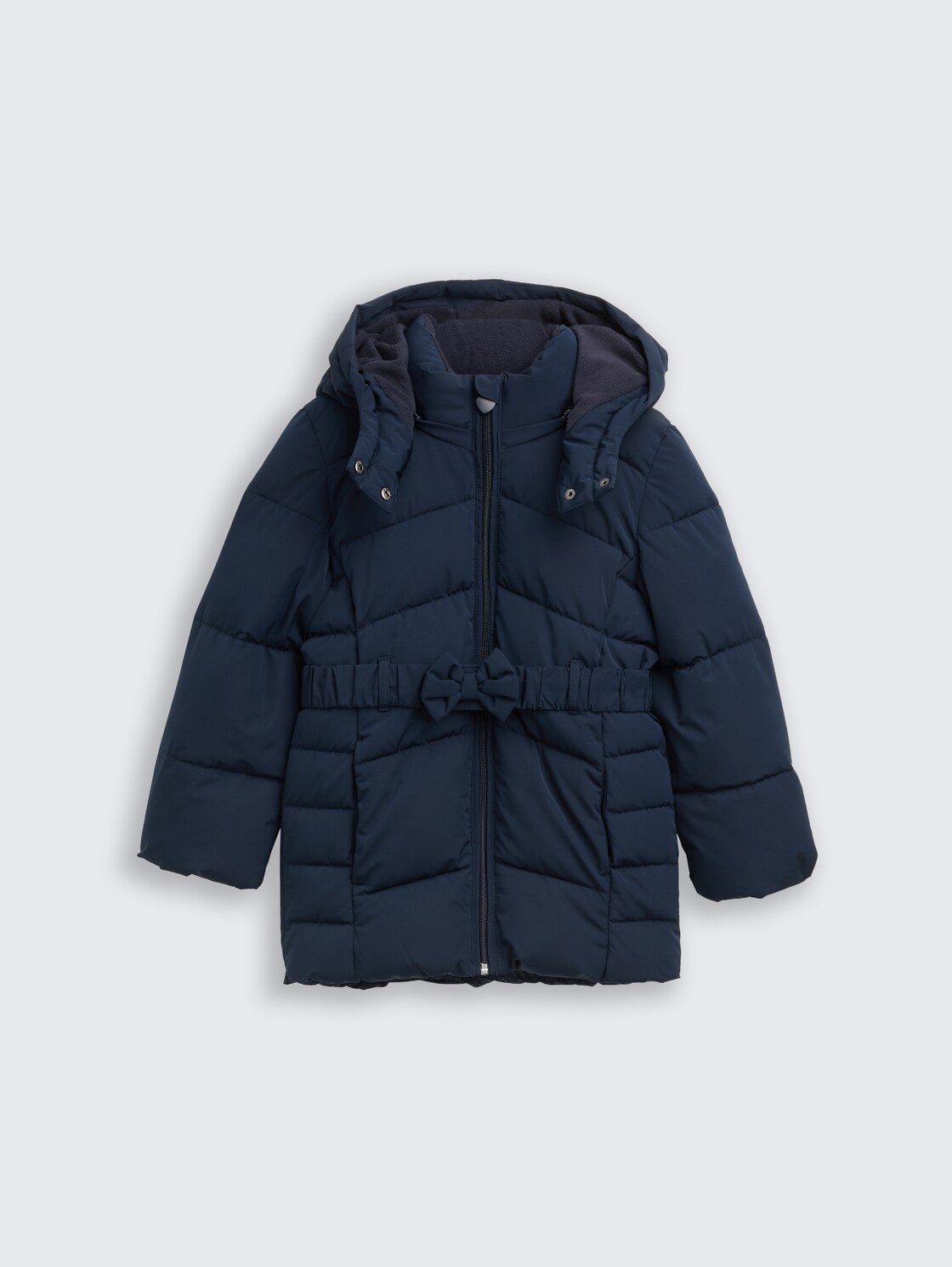 Puffer-Mantel mit Gürtel - sky captain blue - Vorder-Produkt-Ansicht