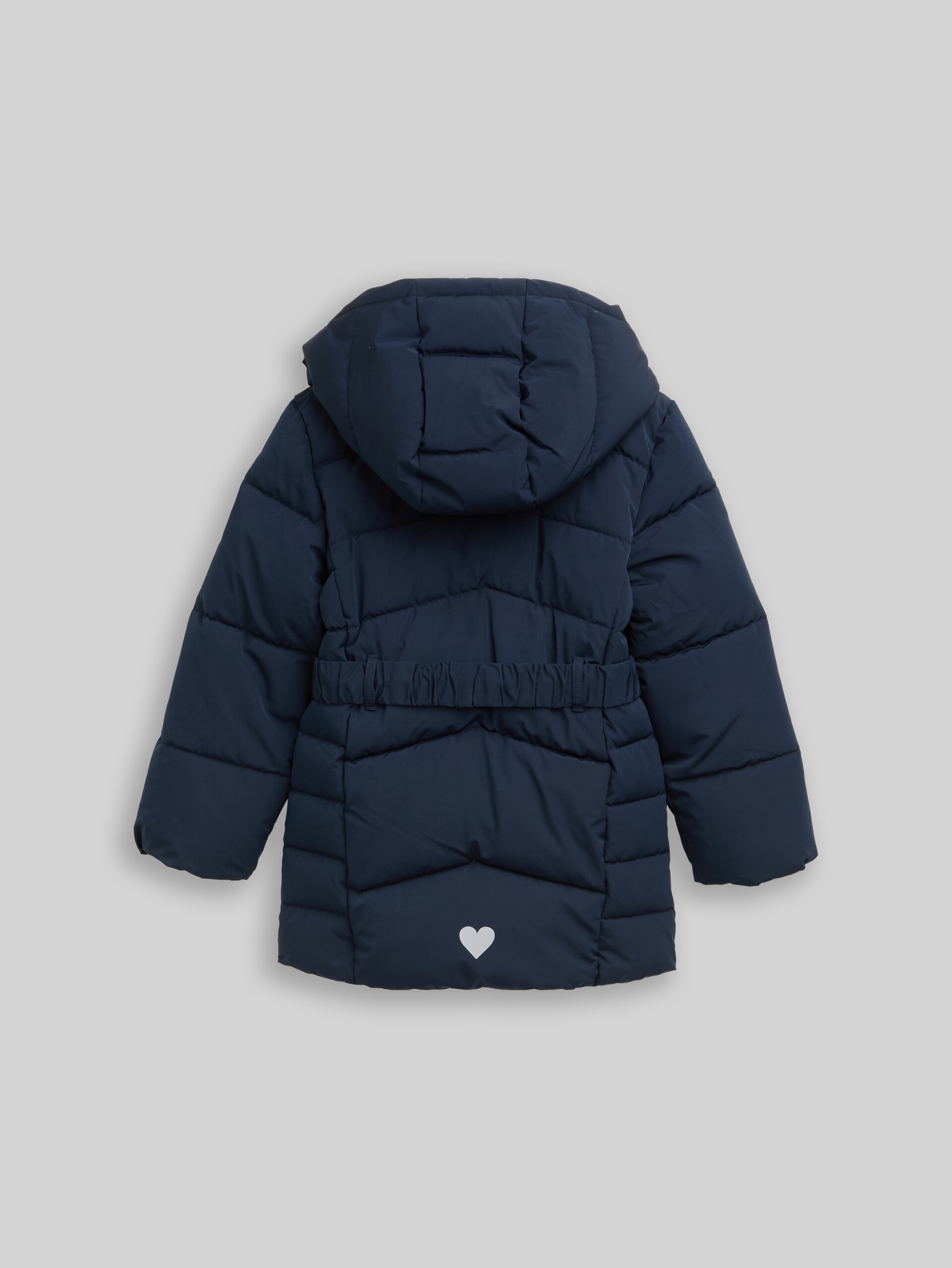 Puffer coat with belt - sky captain blue