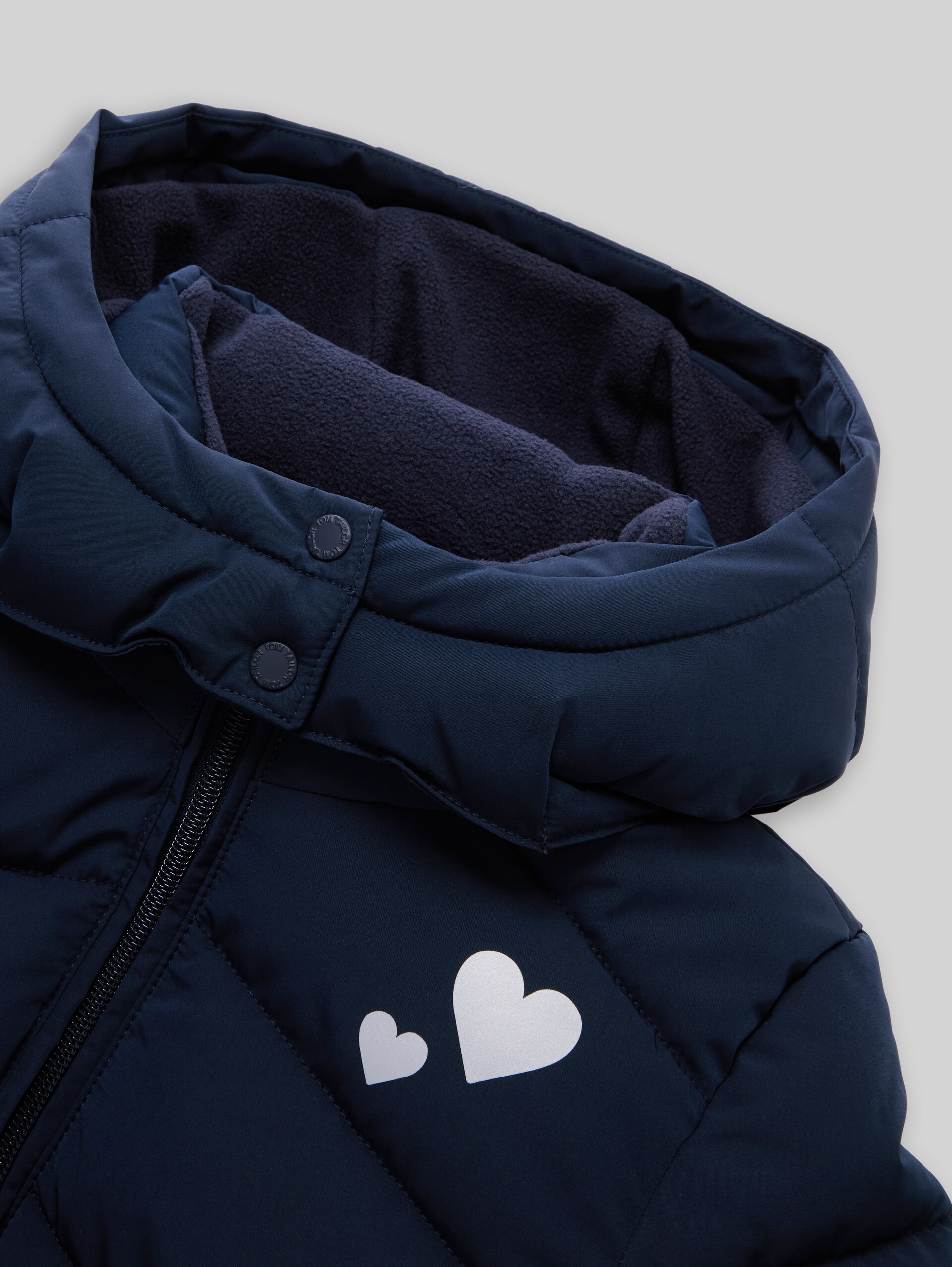 Puffer coat with belt - sky captain blue - Detail model view