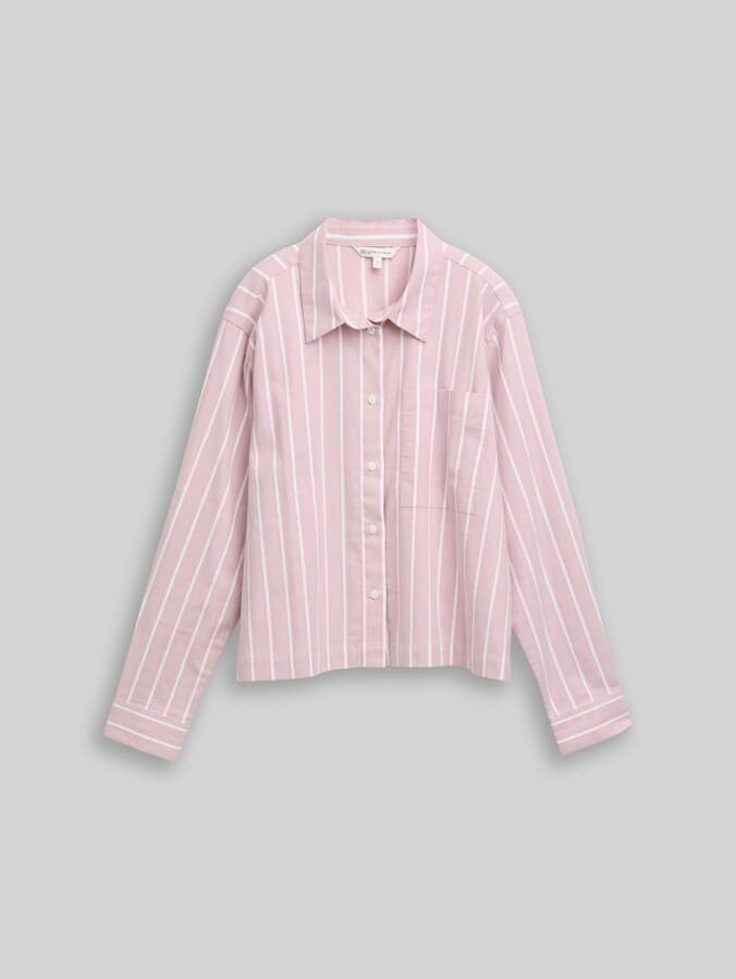 Boxy Fit Hemdbluse mit Streifenmuster von Denim Female, dusty rose white stripe