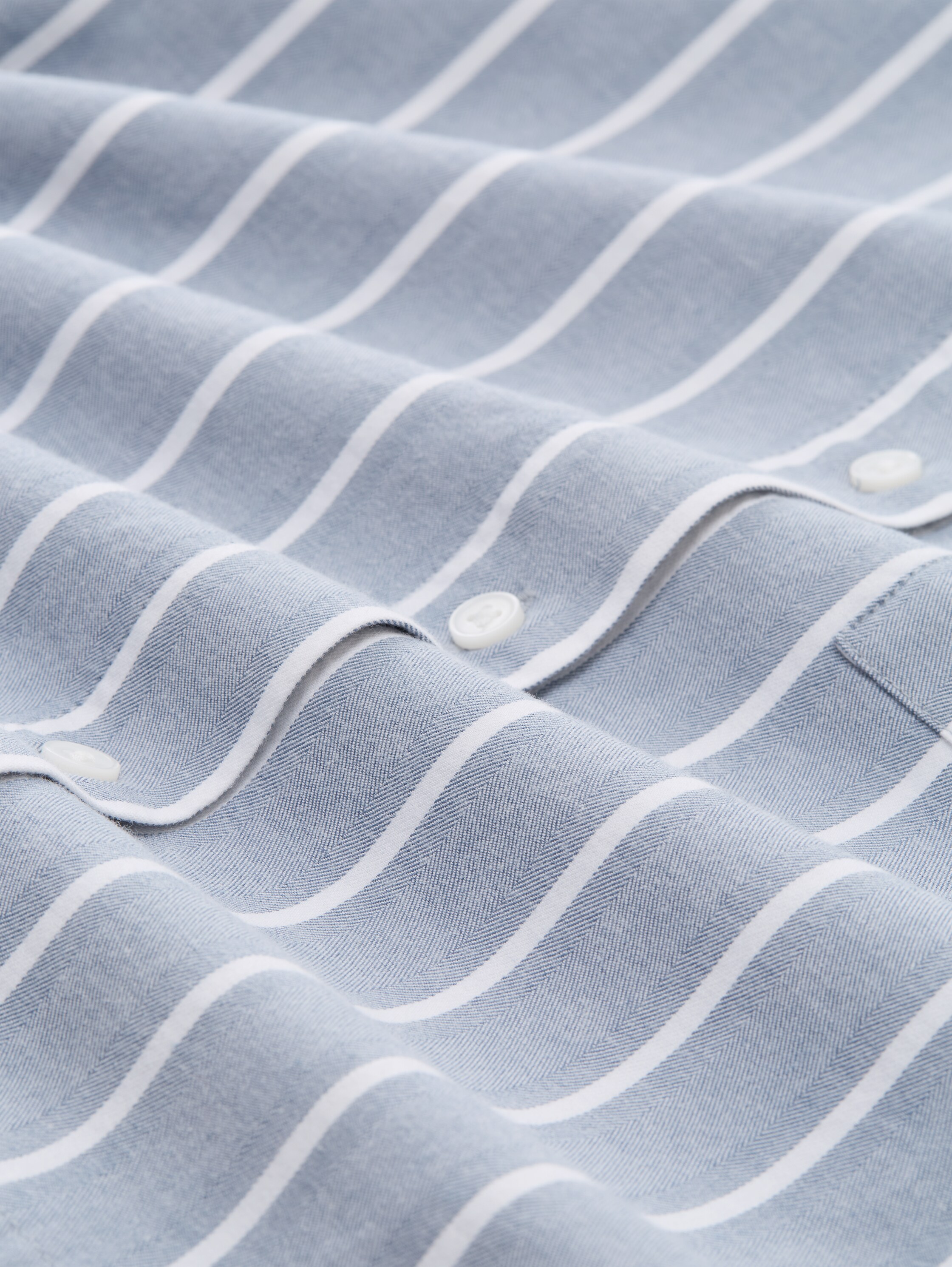 Boxy fit shirt blouse with striped pattern - dusty blue white stripe - Material view