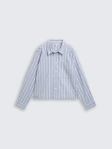 Chemise ample à rayures - dusty blue white stripe - Vue de face du produit