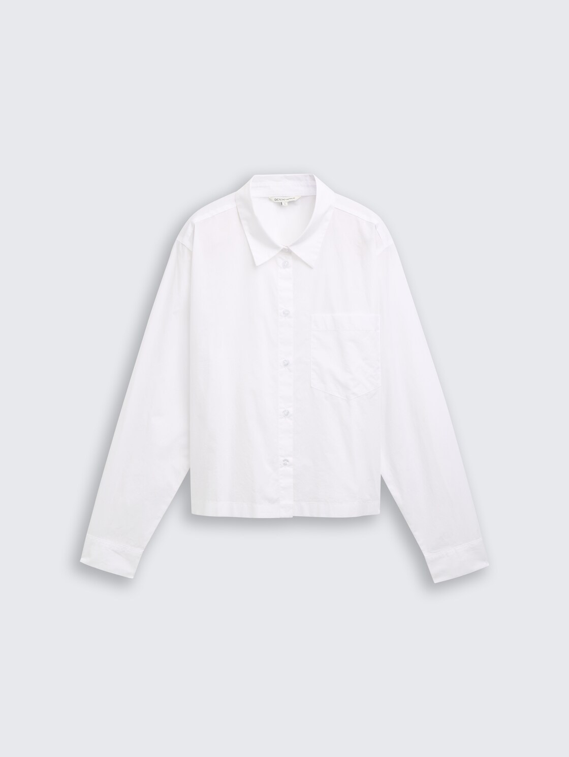 Boxy Fit Hemdbluse mit Brusttasche - White - Vorder-Produkt-Ansicht