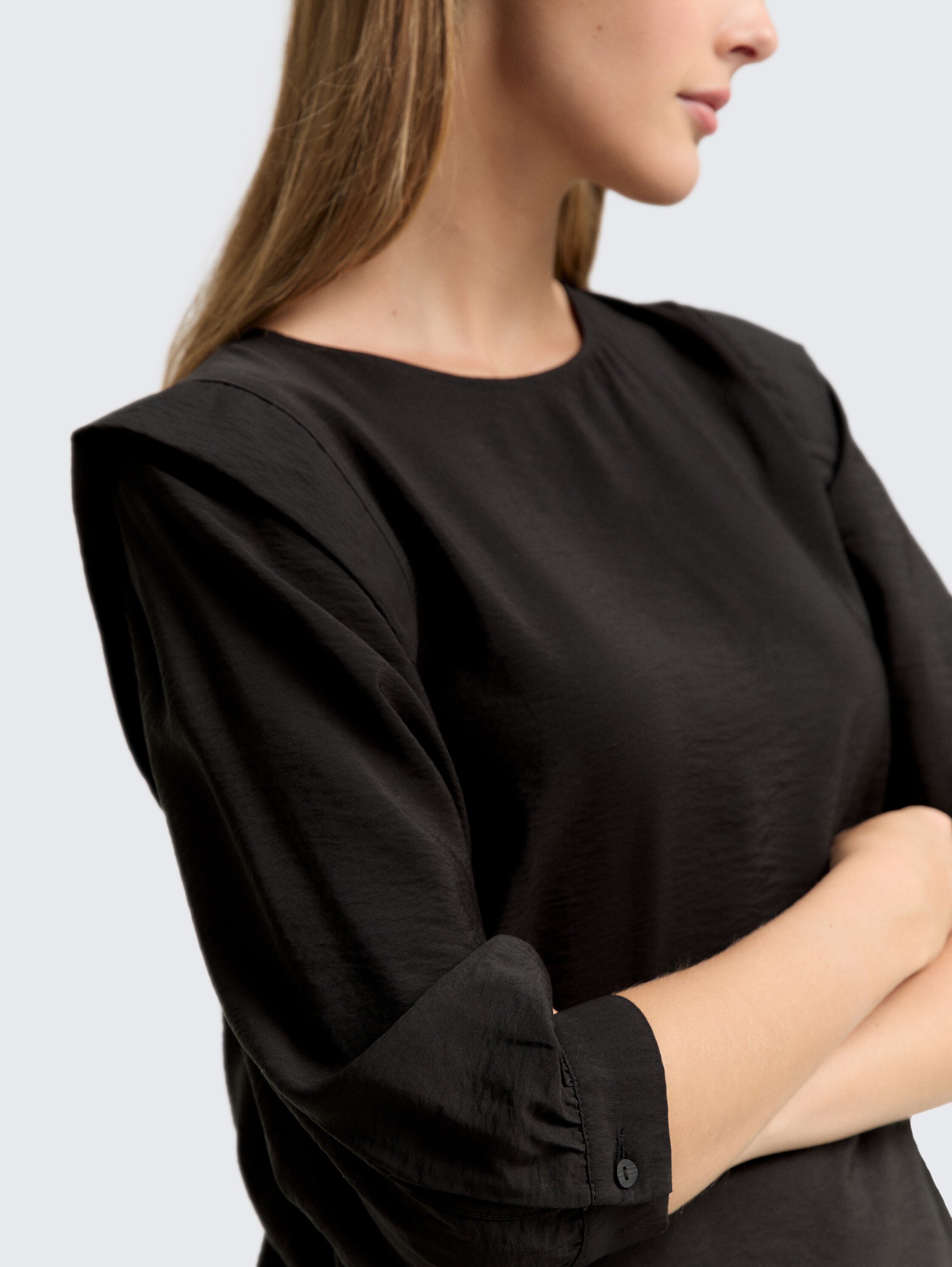 Losvallende blouse - deep_black_1 - 