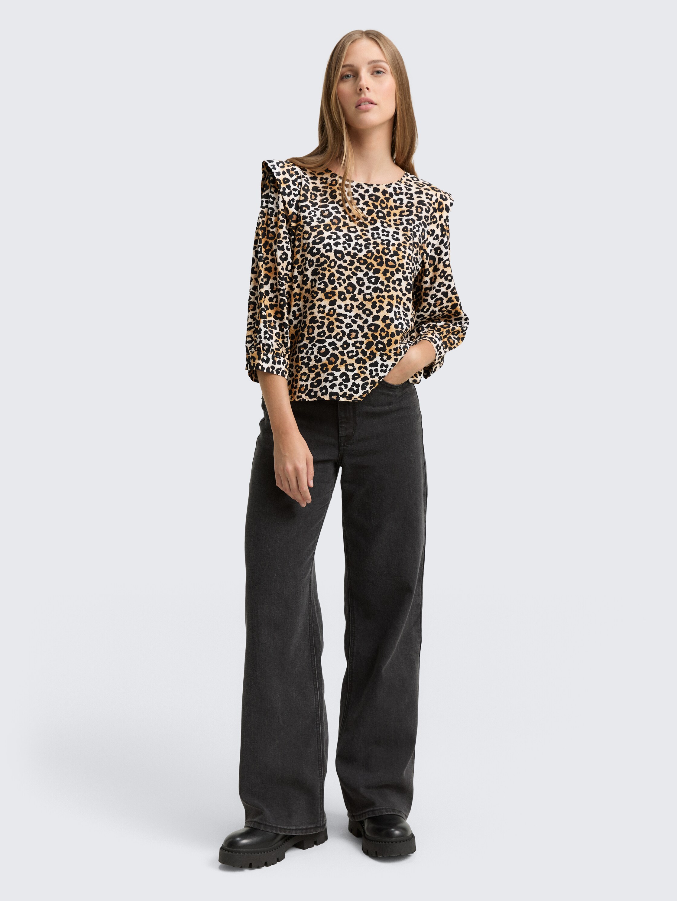 Loose Fit Bluse - leo_print - 