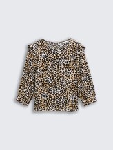 Losvallende blouse - leo print - Product vooraanzicht