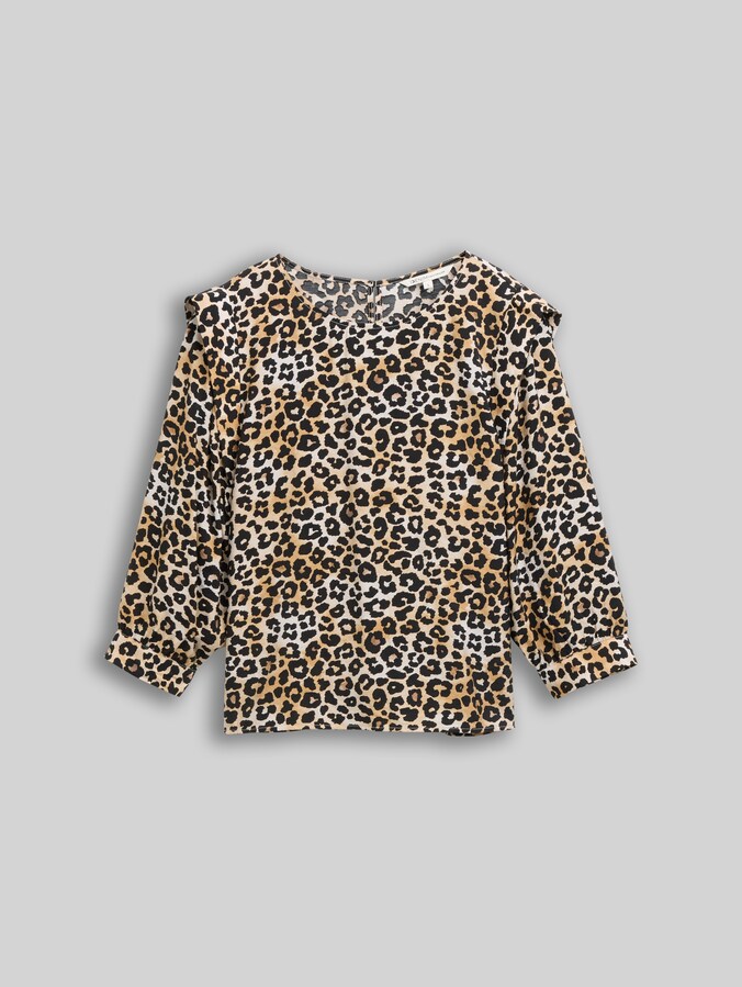 Loose Fit Bluse von Denim Female, leo print