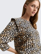 Losvallende blouse - leo print - Detailaanzicht model