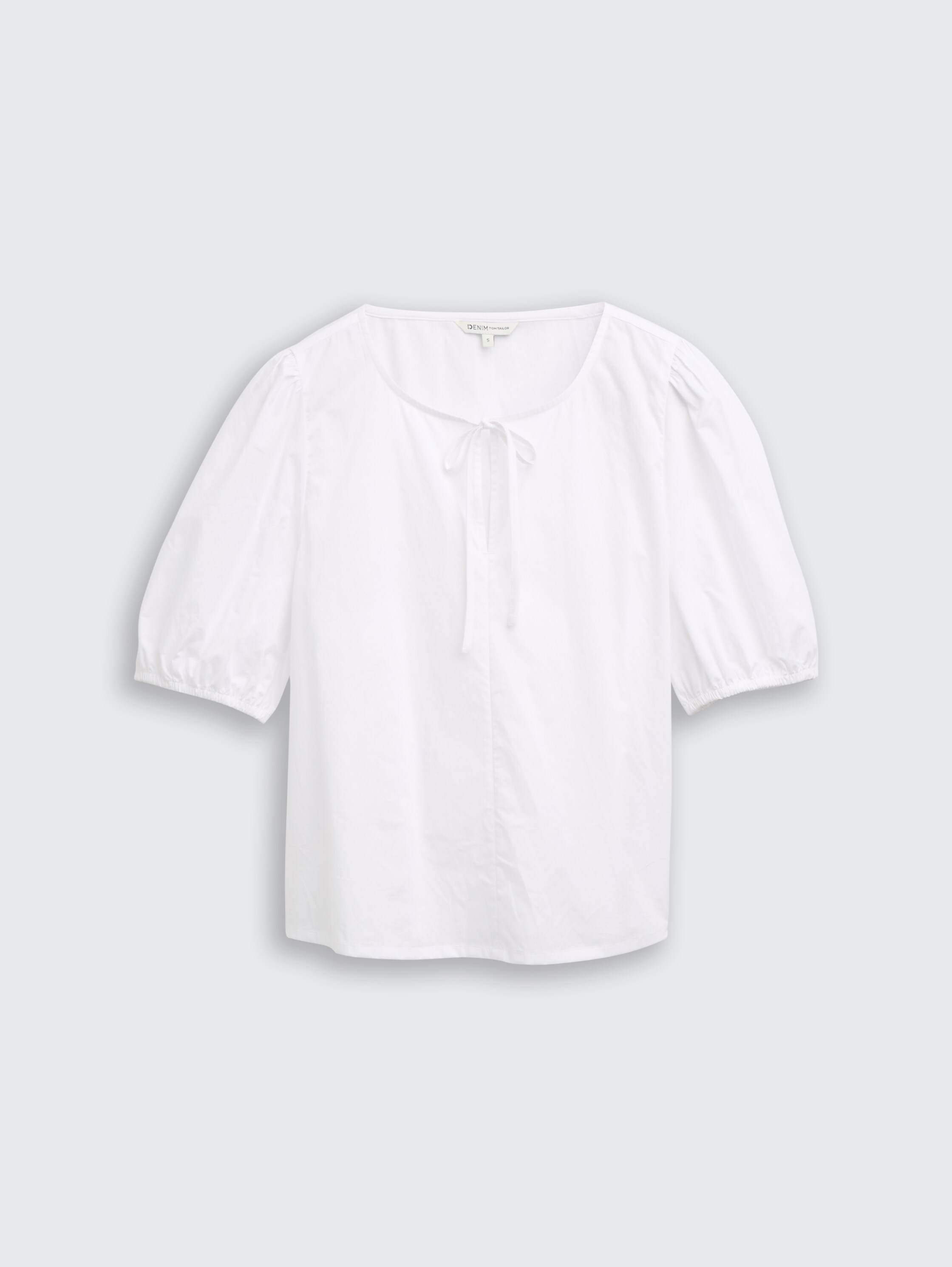 Popeline Bluse mit Schleifendetail - white - 