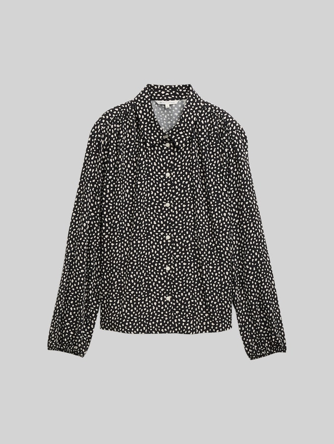 Hemdbluse mit Muster von Denim Female, black white dotted print