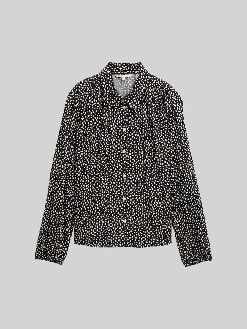 Overhemdblouse met patroon door Denim Female, black white dotted print